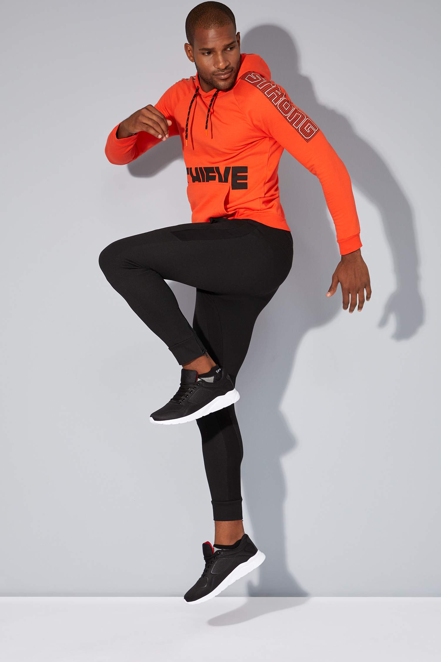 Baskılı Kapüşonlu Sporcu Sweatshirt