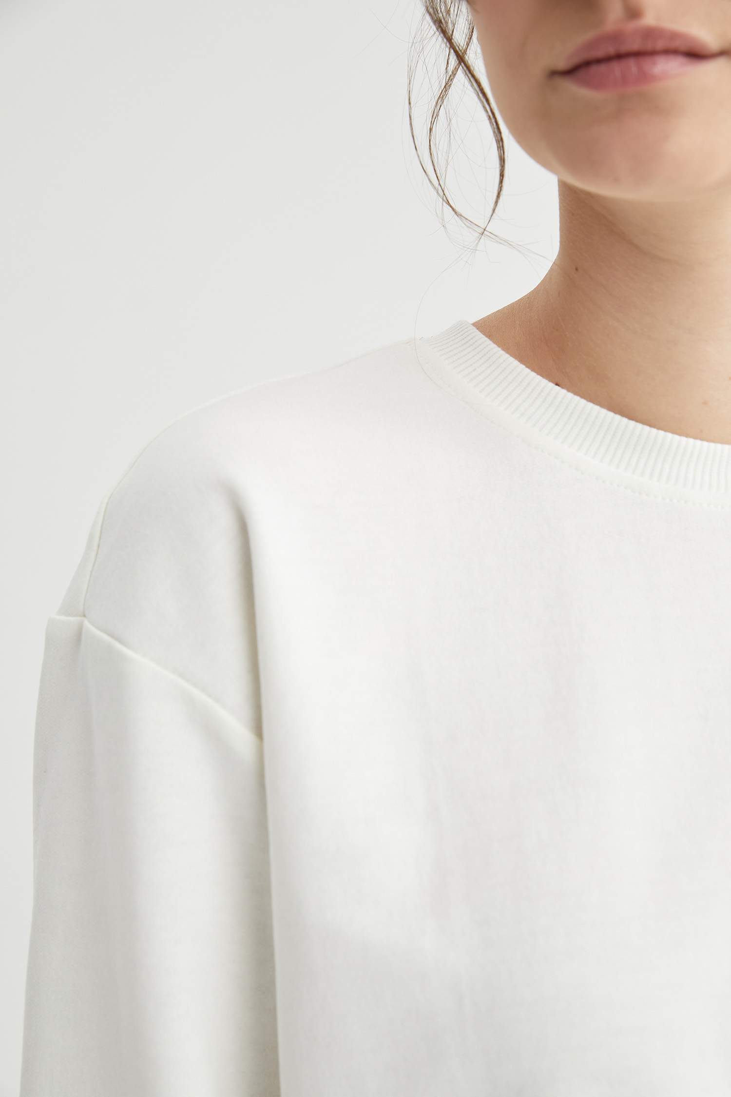 Regular Fit Bisiklet Yaka Basic Sweatshirt