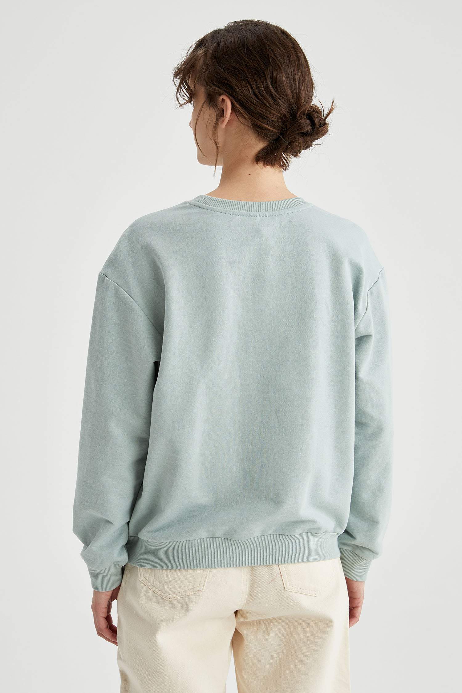 Basic Düşük Omuzlu Sweatshirt