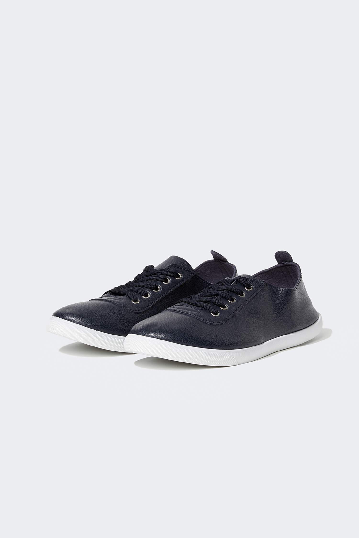 Suni Deri Bağcıklı Sneaker Ayakkabı
