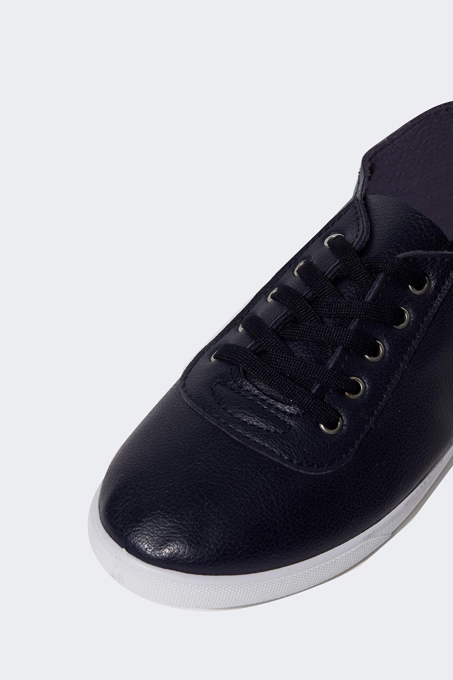 Suni Deri Bağcıklı Sneaker Ayakkabı
