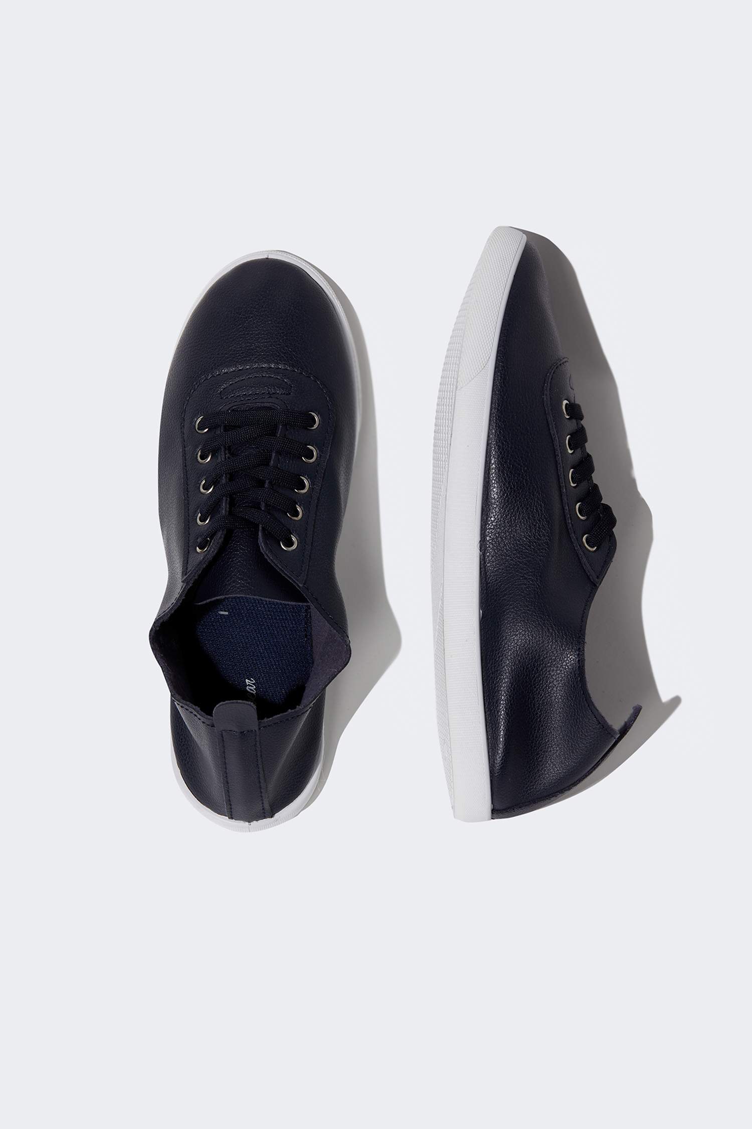 Suni Deri Bağcıklı Sneaker Ayakkabı