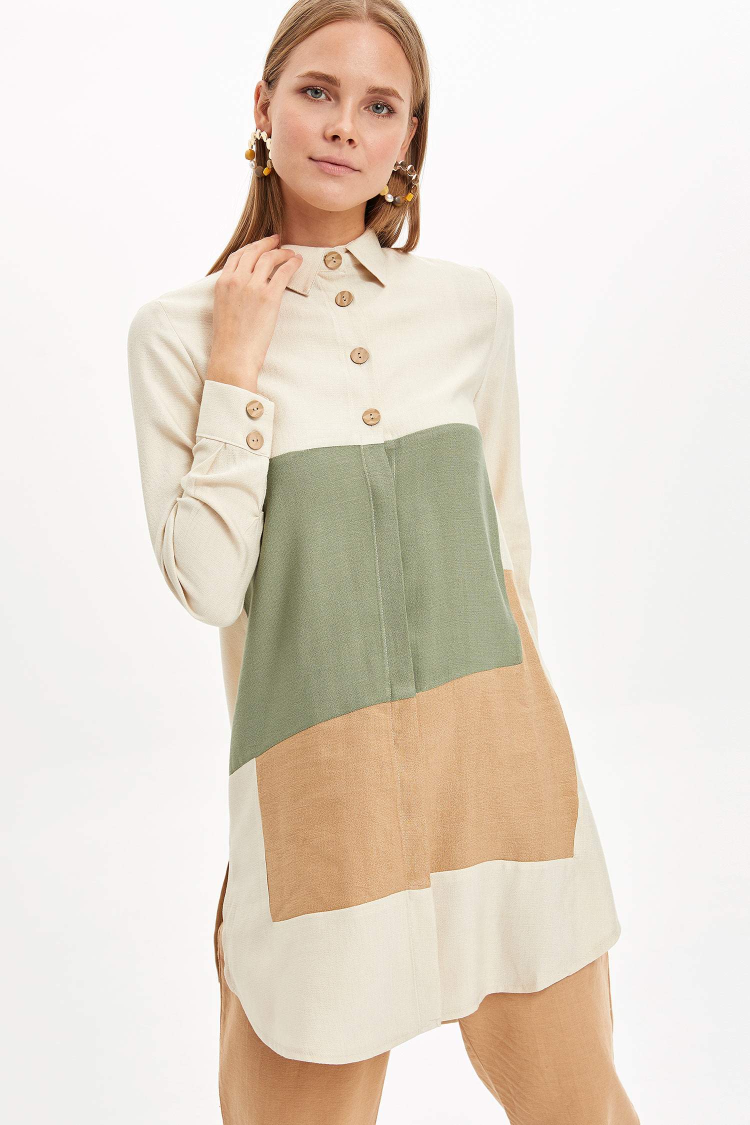 Defacto Renk Bloklu Dokuma Tunik. 3 Defacto Renk Bloklu Dokuma Tunik. 3