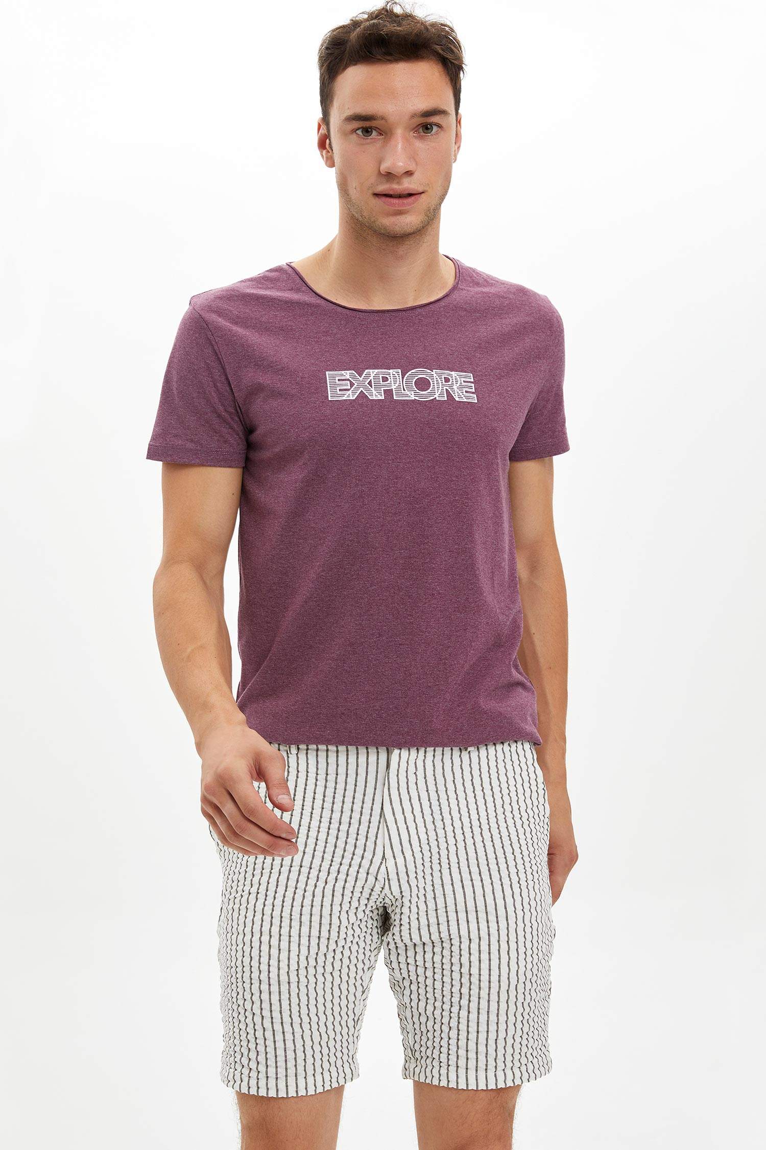Defacto Çizgili Slim Fit Şort. 1 Defacto Çizgili Slim Fit Şort. 1