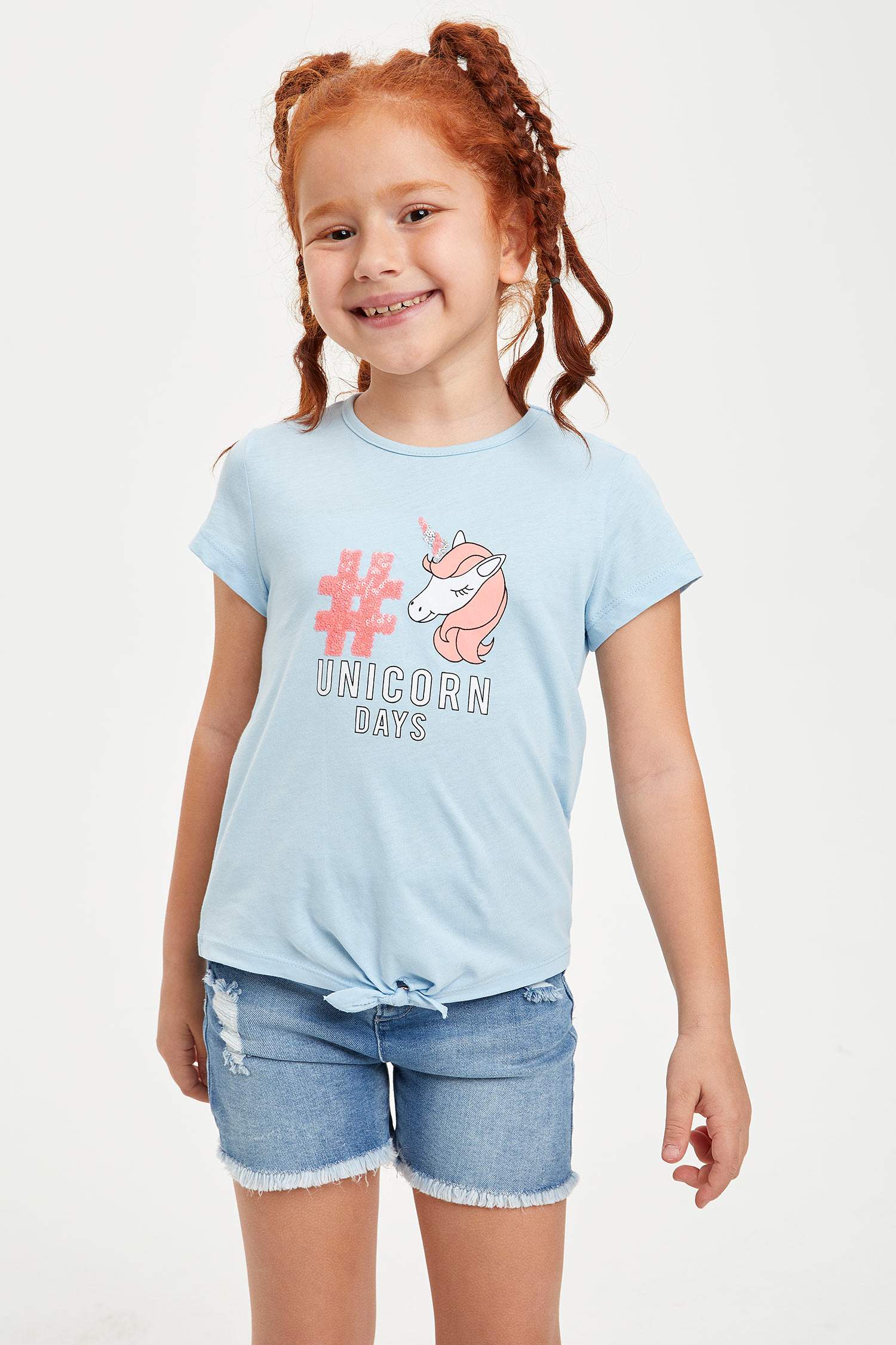 Kız Çocuk Unicorn Baskılı Tişört