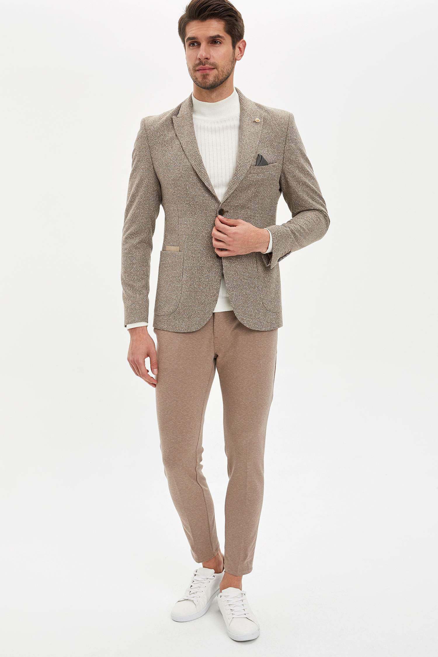MODERN FIT Baskılı Yarım Astar Blazer