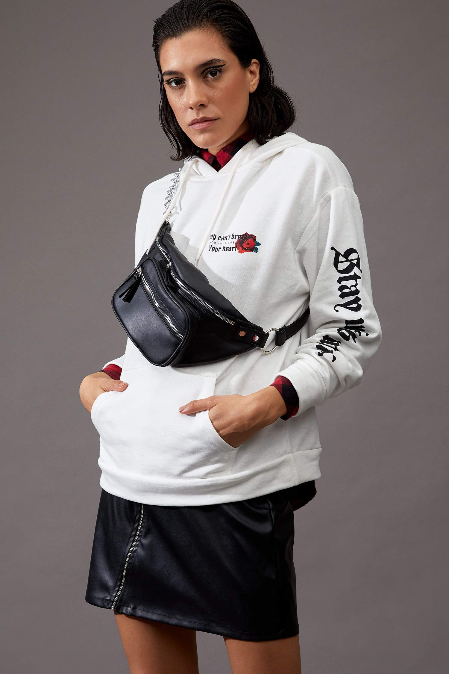 FLORAL Regular Fit Kanguru Cepli Uzun Kollu Sweatshirt