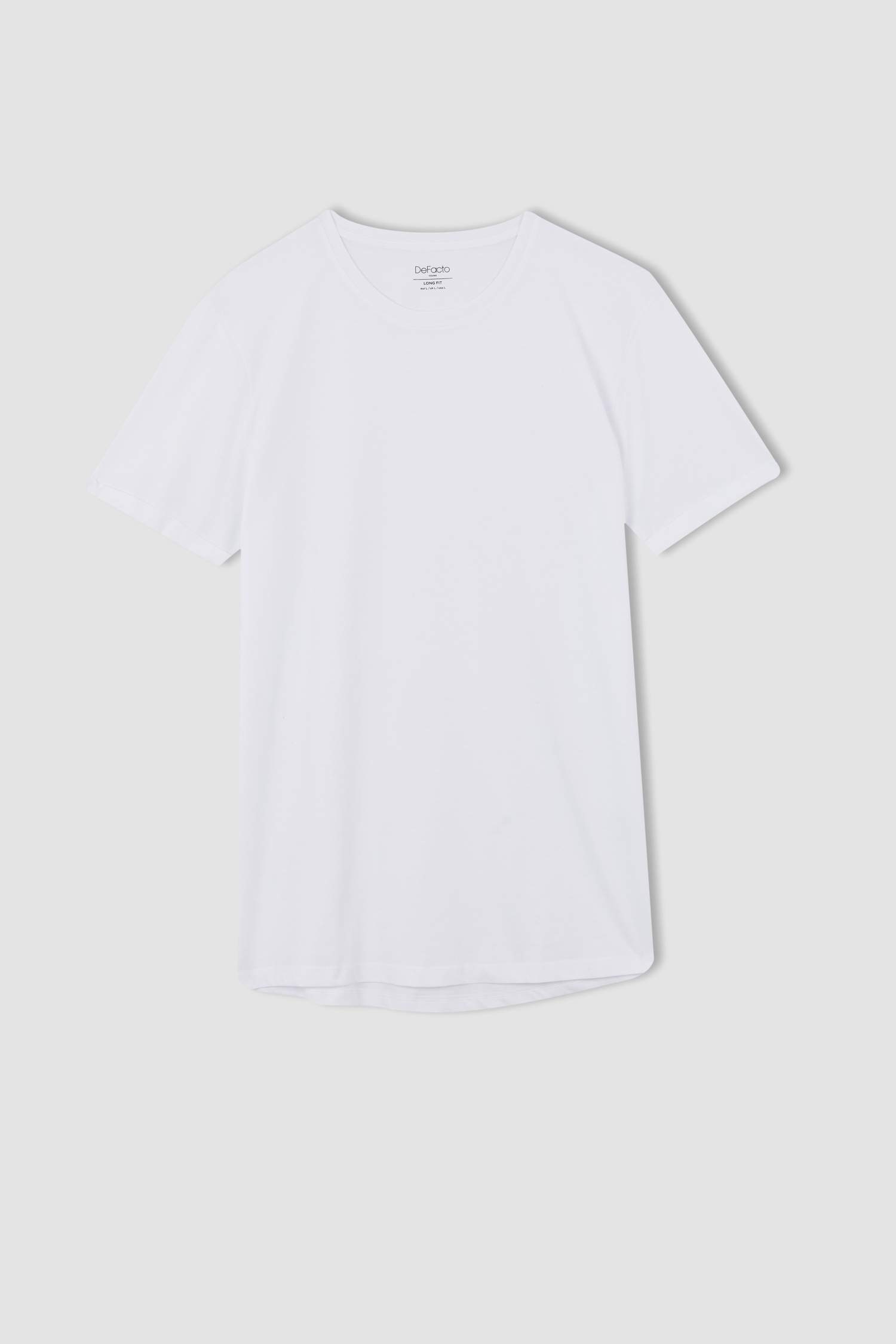 Long Fit Uzun Bisiklet Yaka Basic Tişört