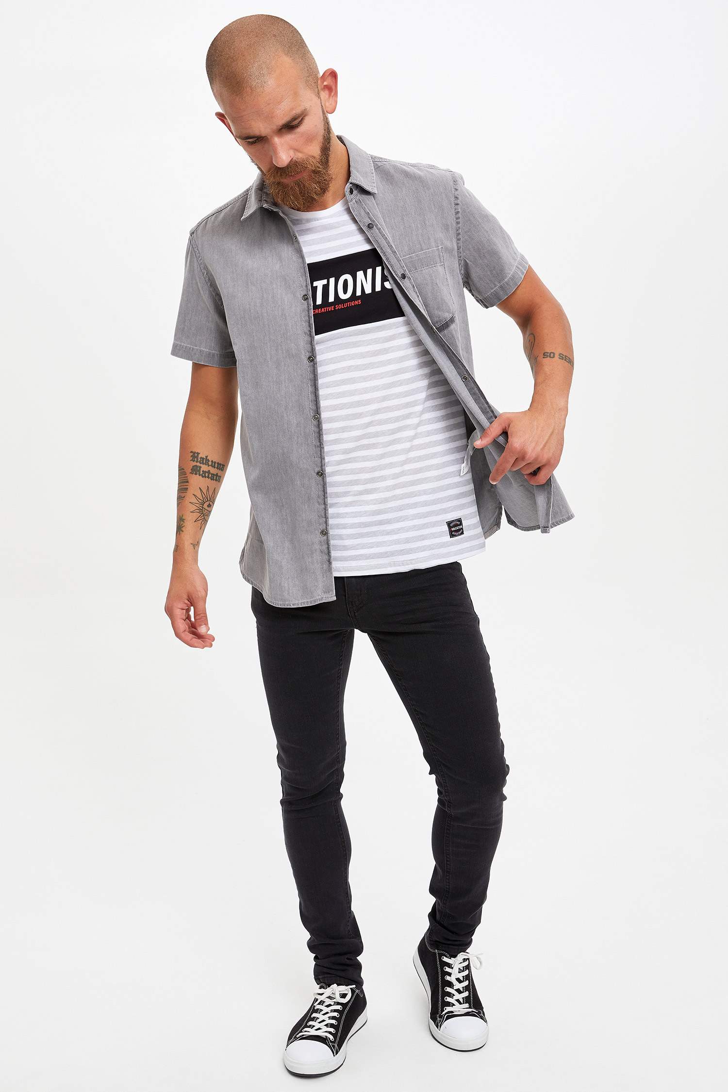 Defacto Slim Fit Jean Gömlek. 2 Defacto Slim Fit Jean Gömlek. 2