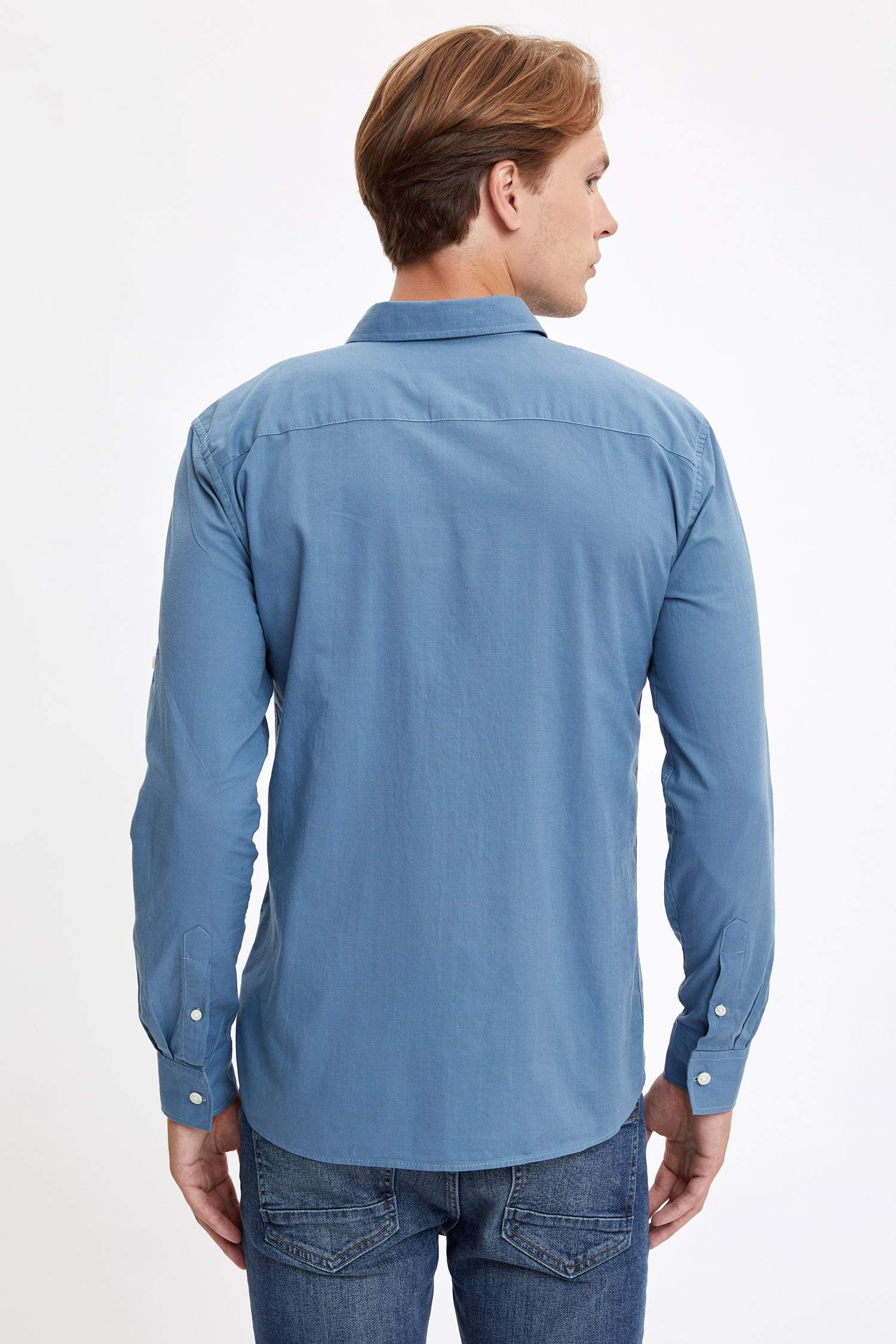 Slim Fit Basic Uzun Kollu Gömlek