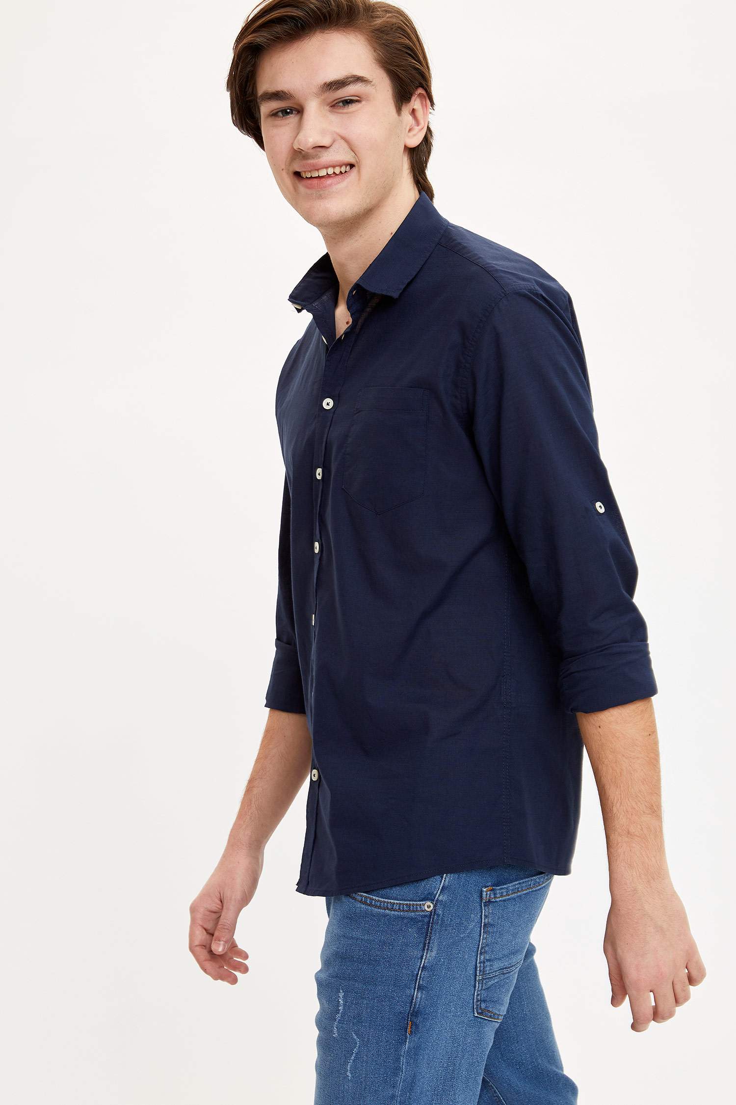 Slim Fit Basic Uzun Kollu Gömlek