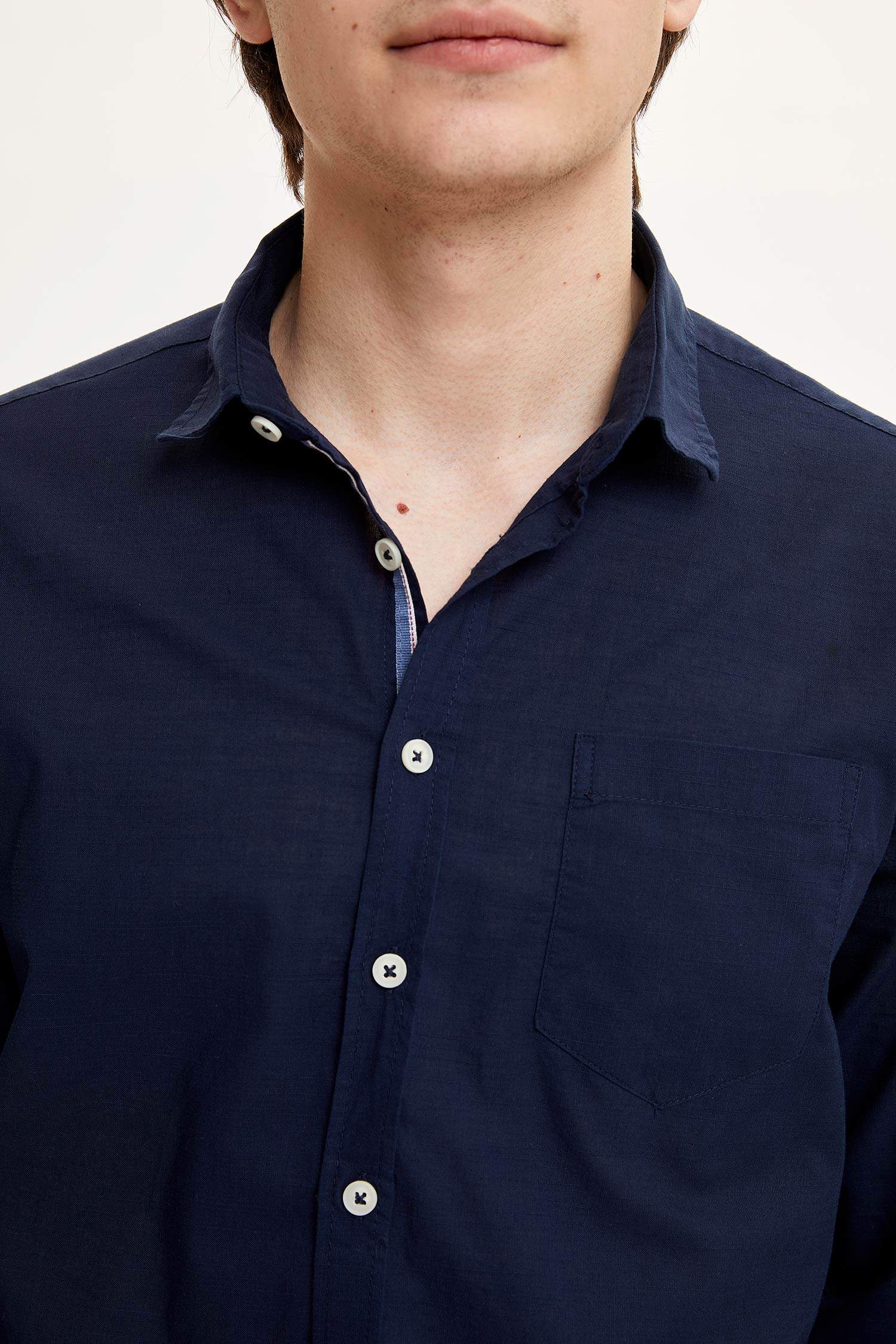 Slim Fit Basic Uzun Kollu Gömlek