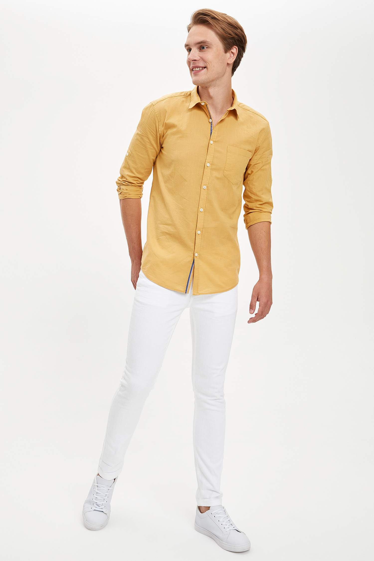 Slim Fit Basic Uzun Kollu Gömlek