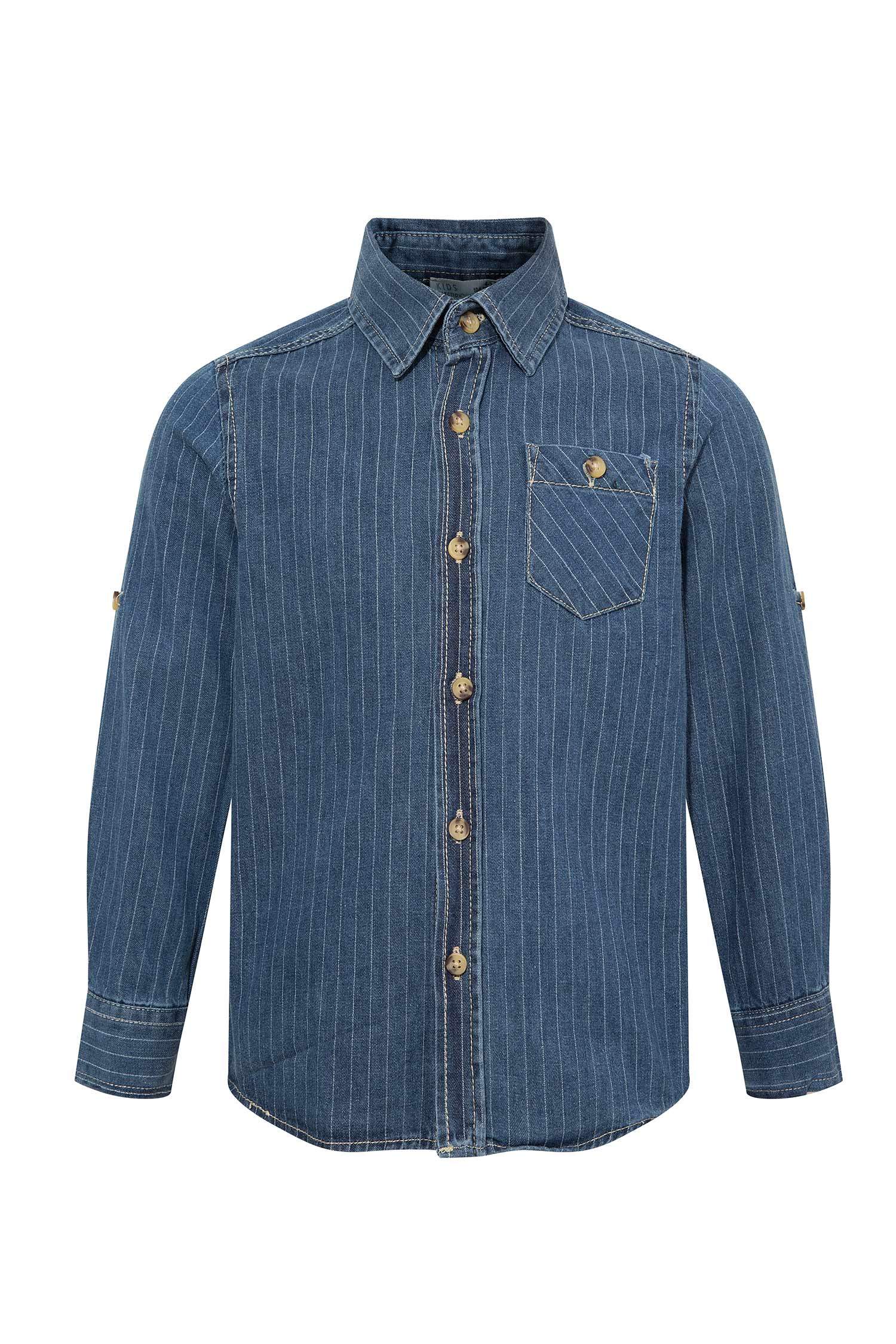 Erkek Çocuk Regular Fit Baskılı Uzun Kollu Gömlek