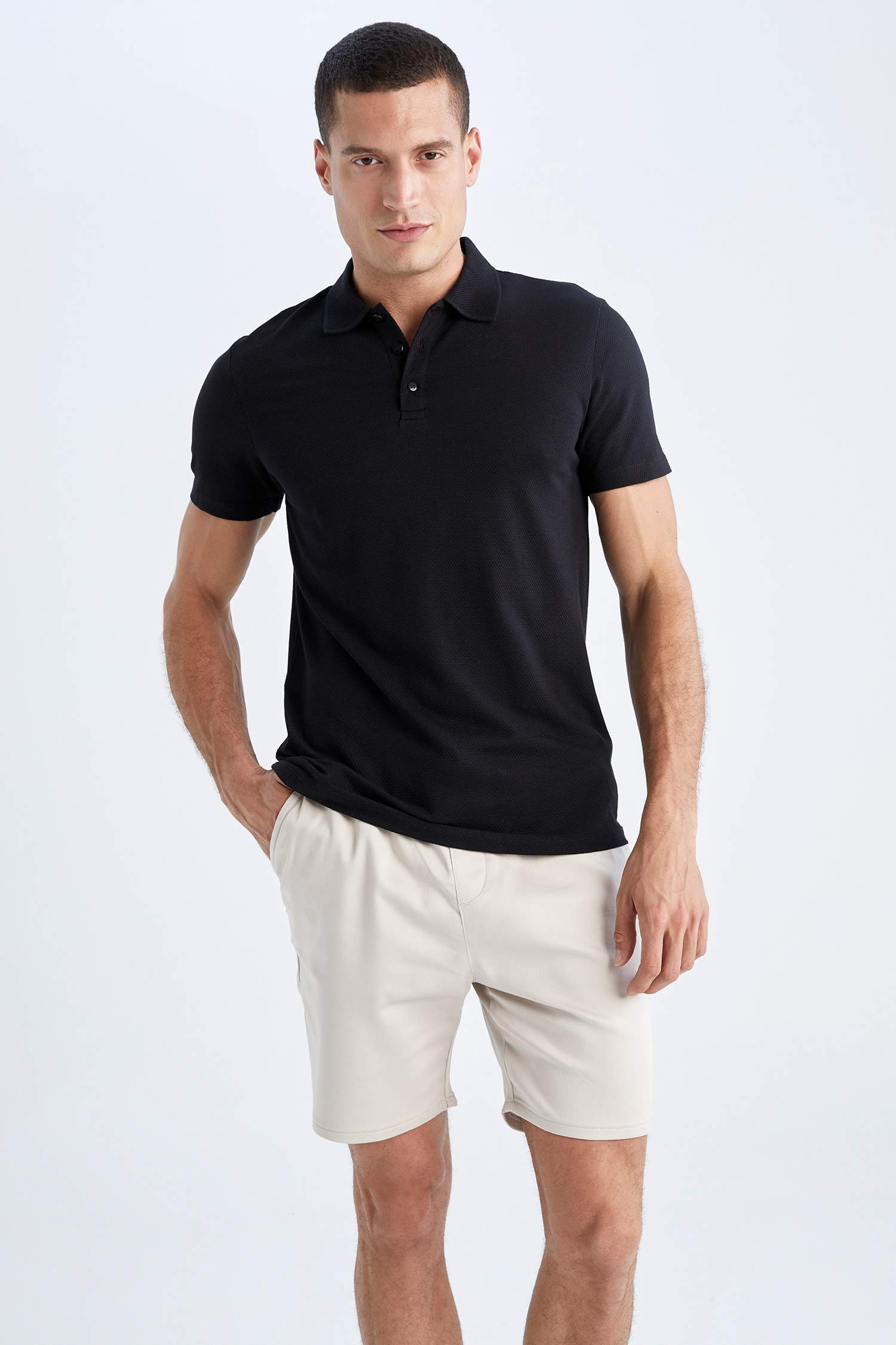 Slim Fit Polo Yaka Basic Kısa Kollu Tişört