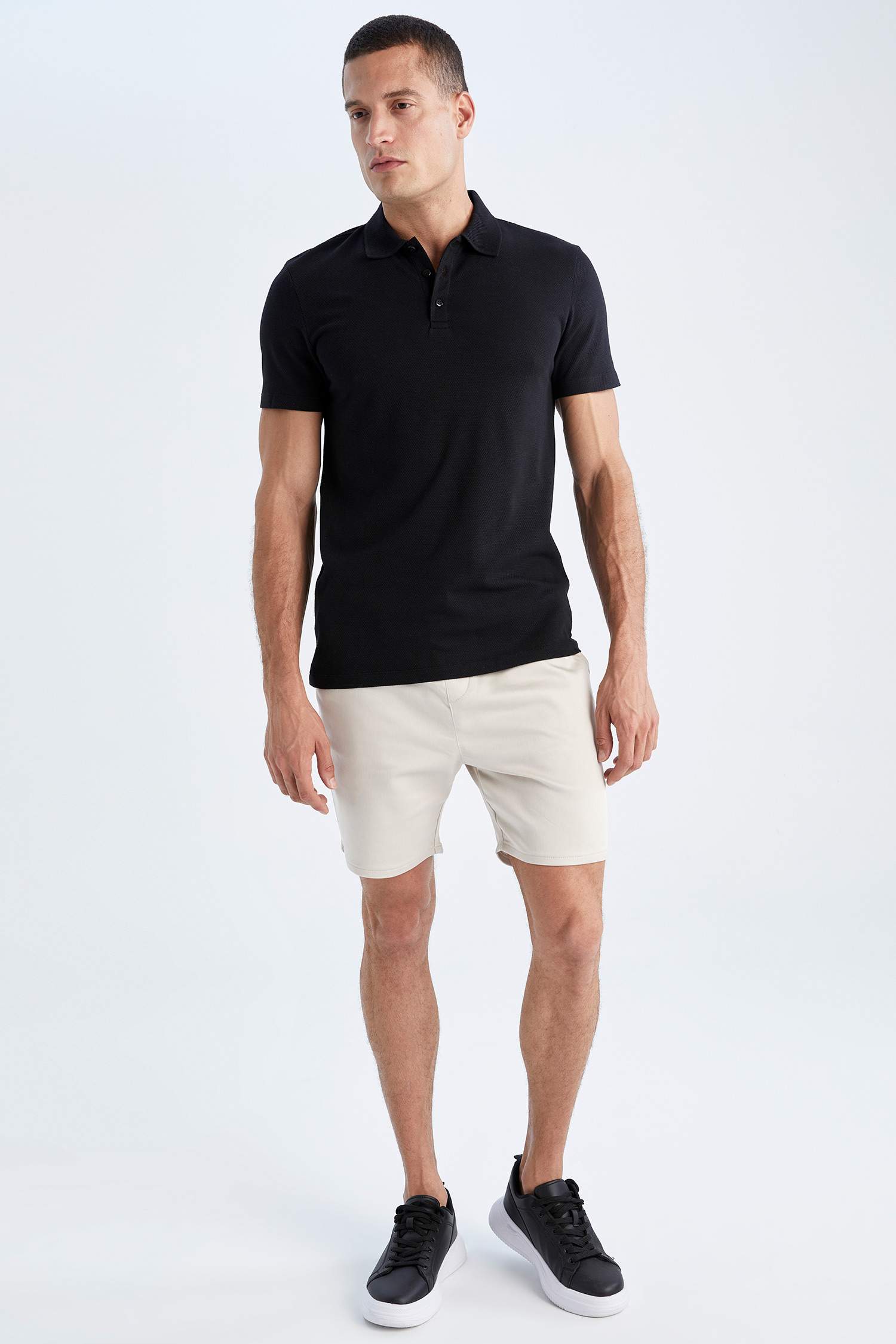 Slim Fit Polo Yaka Basic Kısa Kollu Tişört