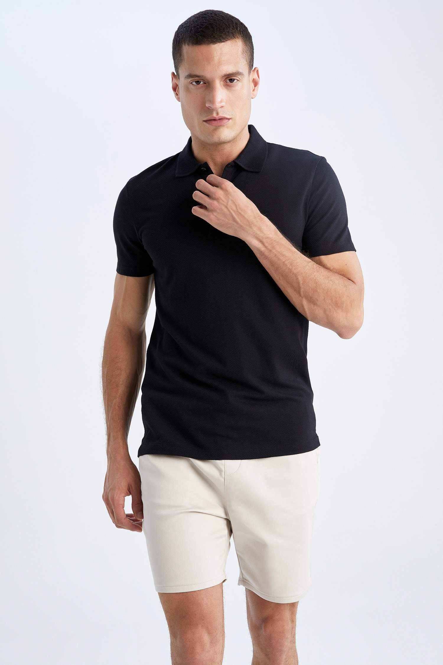 Slim Fit Polo Yaka Basic Kısa Kollu Tişört