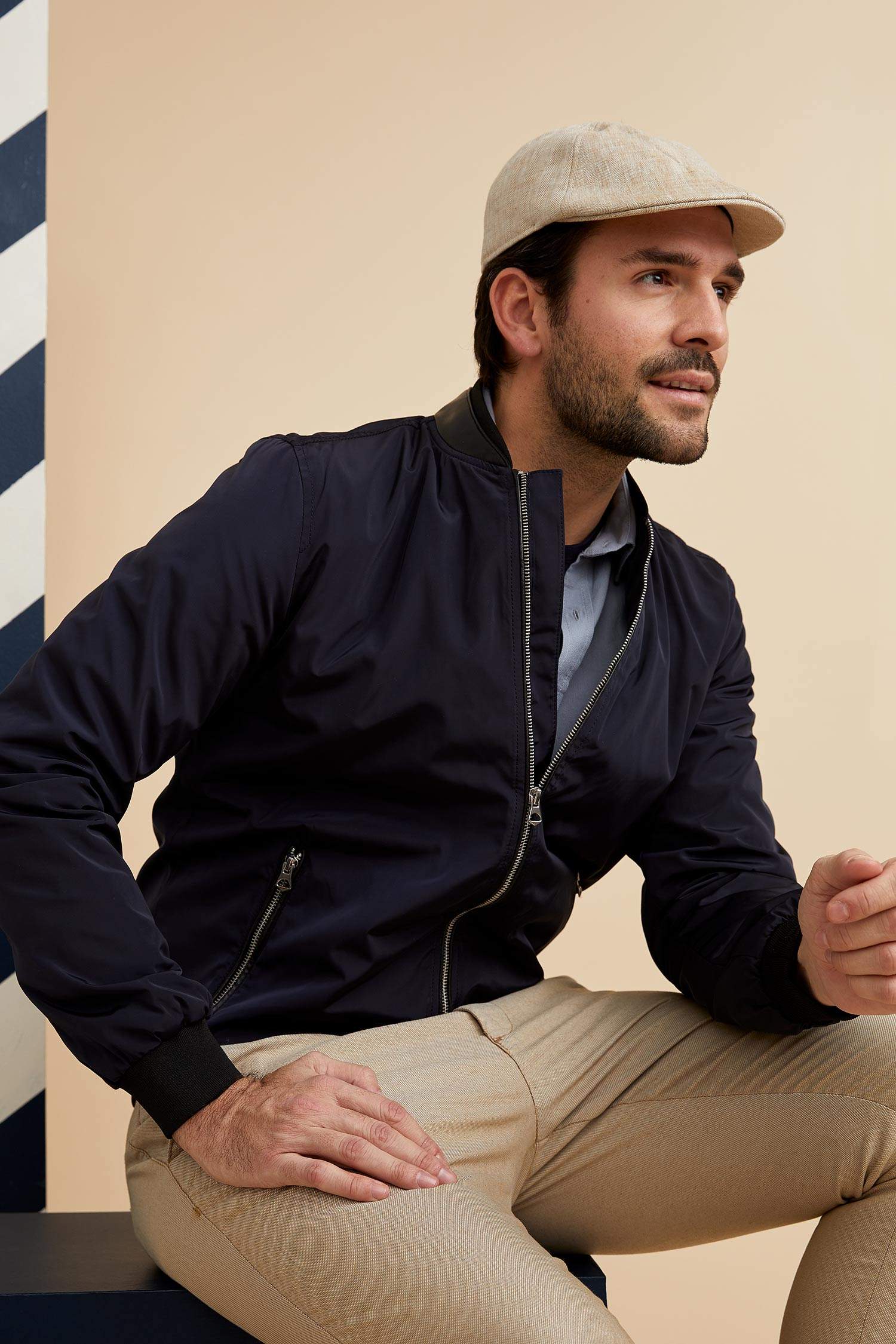 Slim Fit Basic Kolej Yaka Bomber Mevsimlik İnce Mont