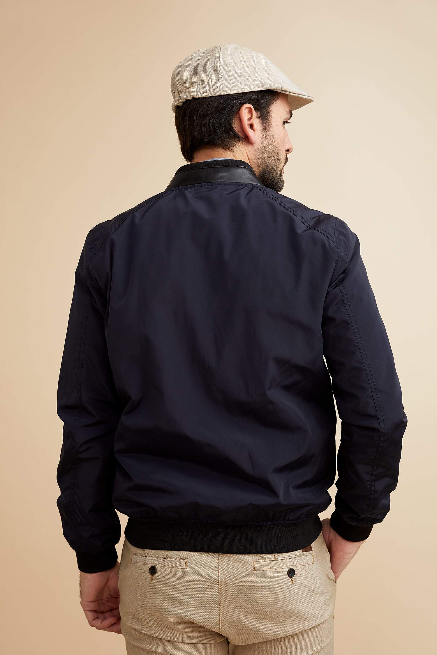 Slim Fit Basic Kolej Yaka Bomber Mevsimlik İnce Mont