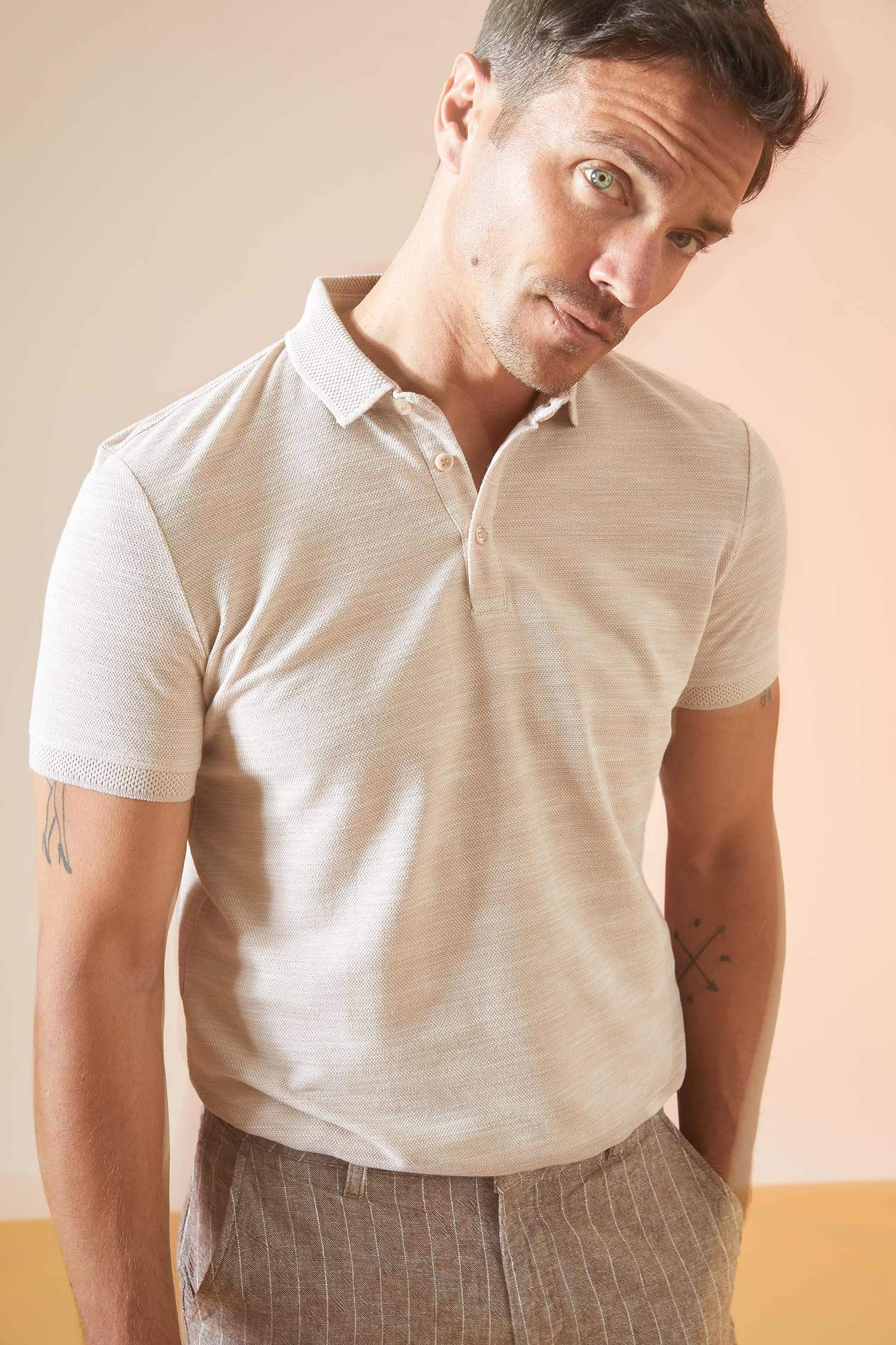 Slim Fit Polo Yaka Kısa Kollu Tişört