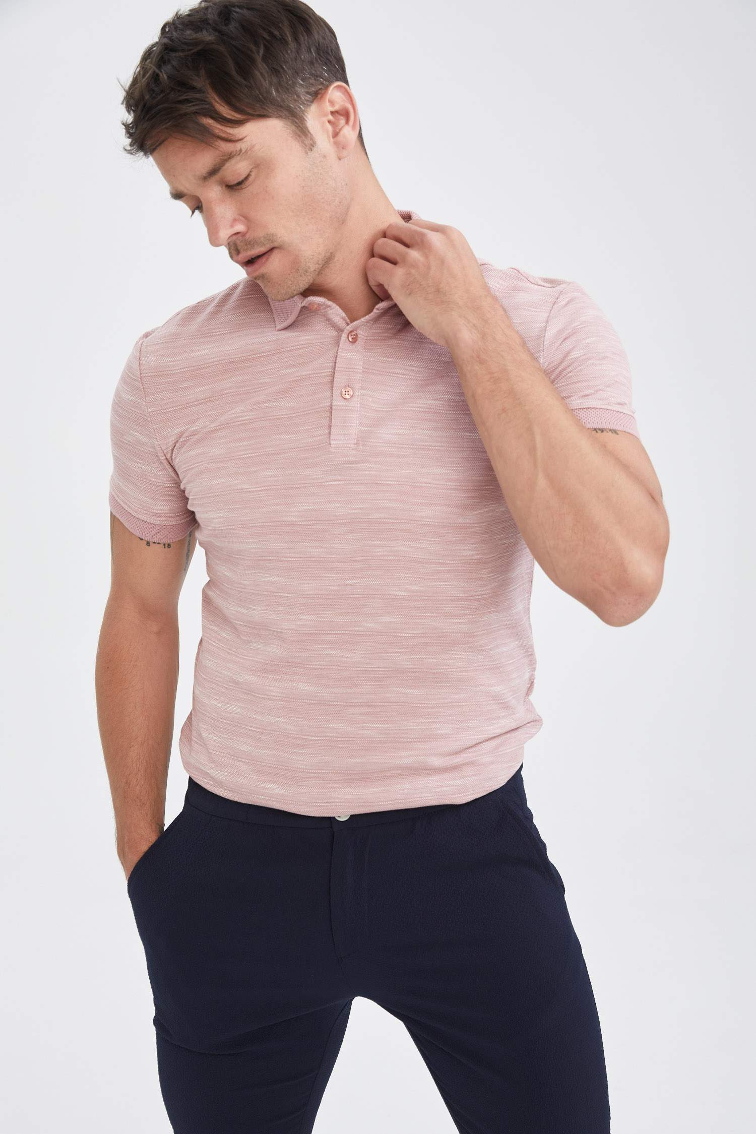 Slim Fit Polo Yaka Kısa Kollu Tişört