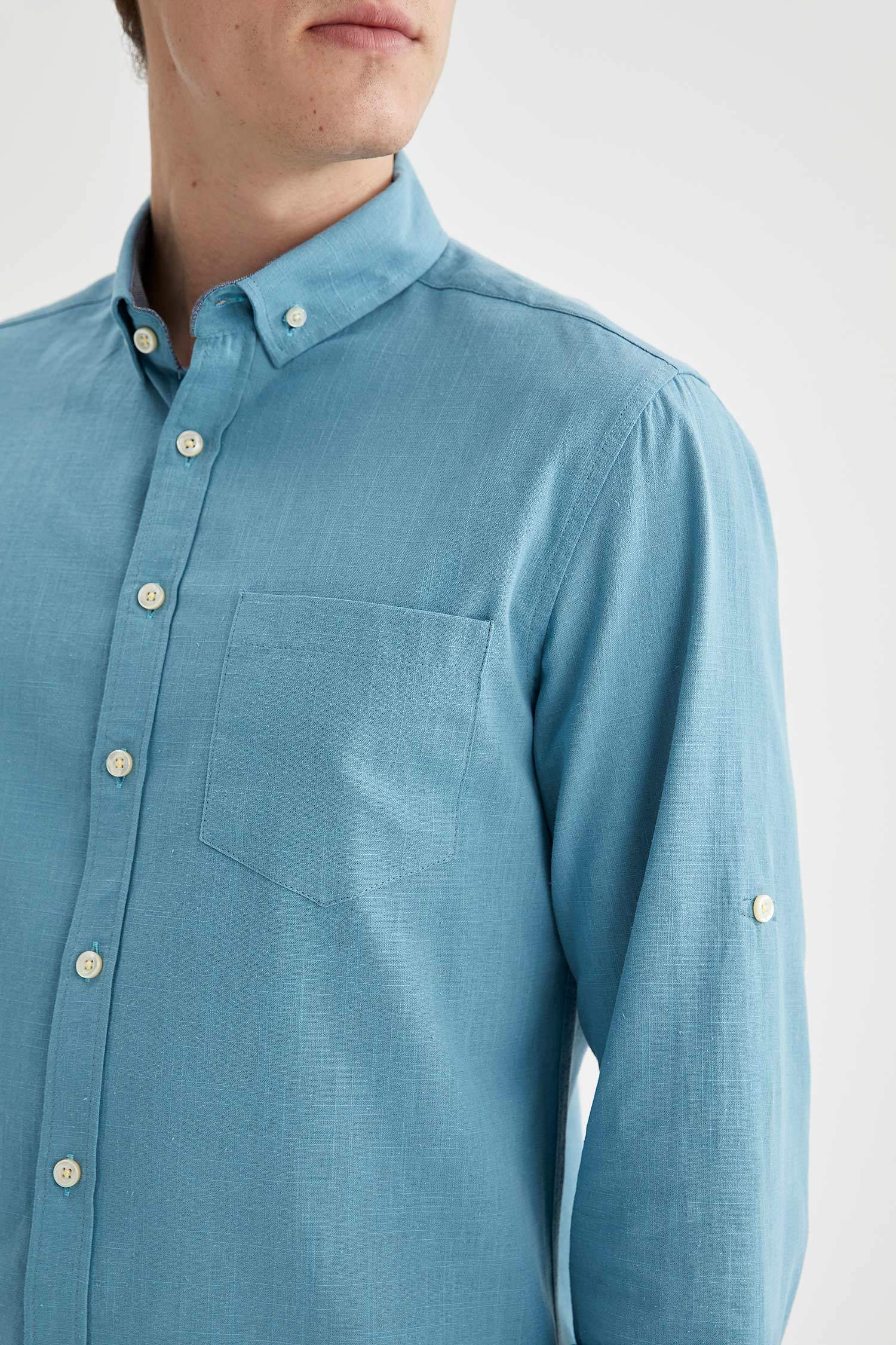 Slim Fit Basic Uzun Kollu Gömlek