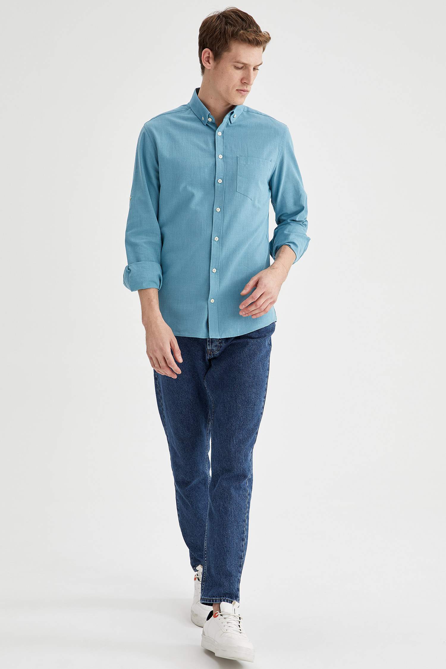 Slim Fit Basic Uzun Kollu Gömlek