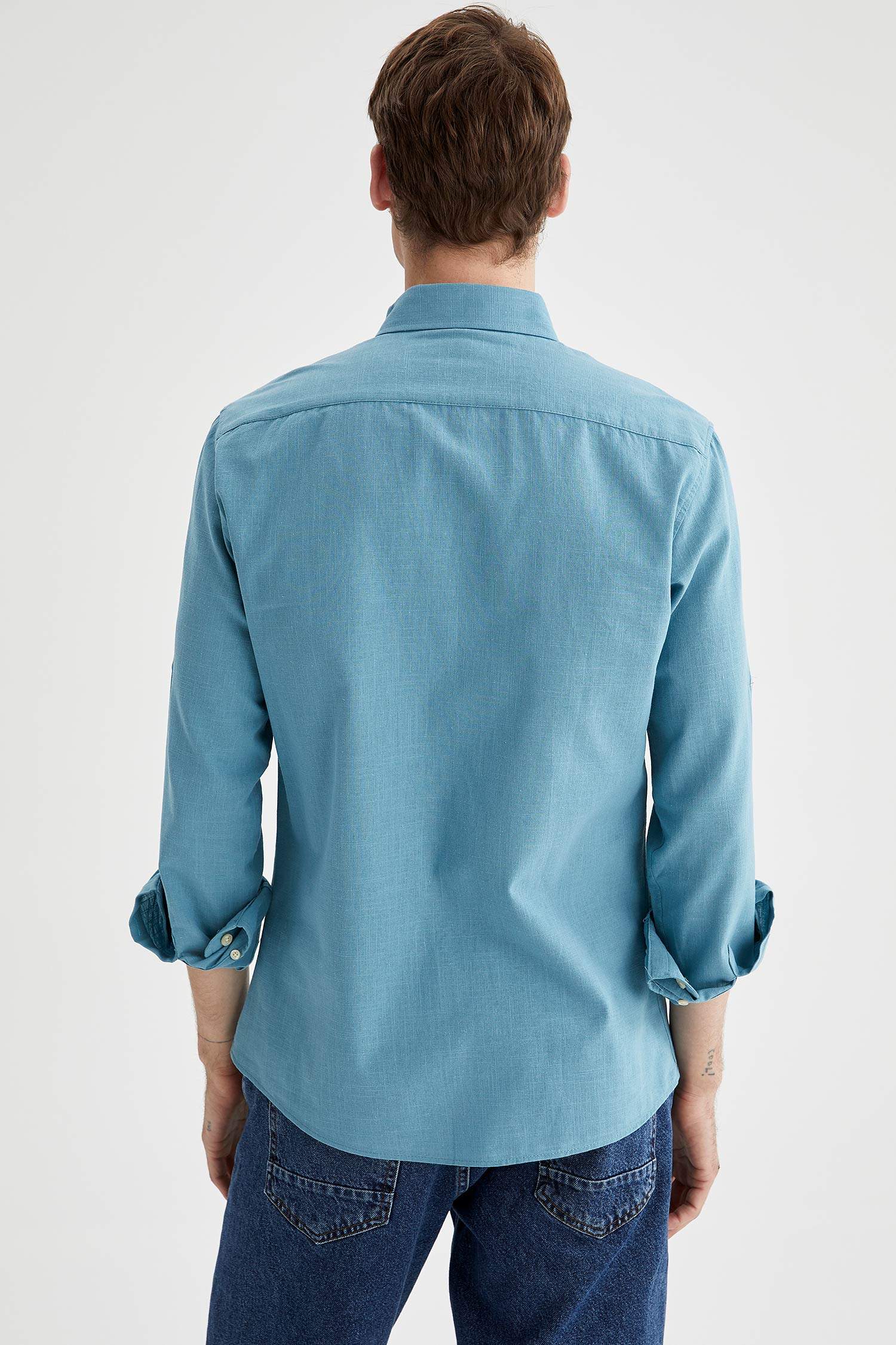 Slim Fit Basic Uzun Kollu Gömlek