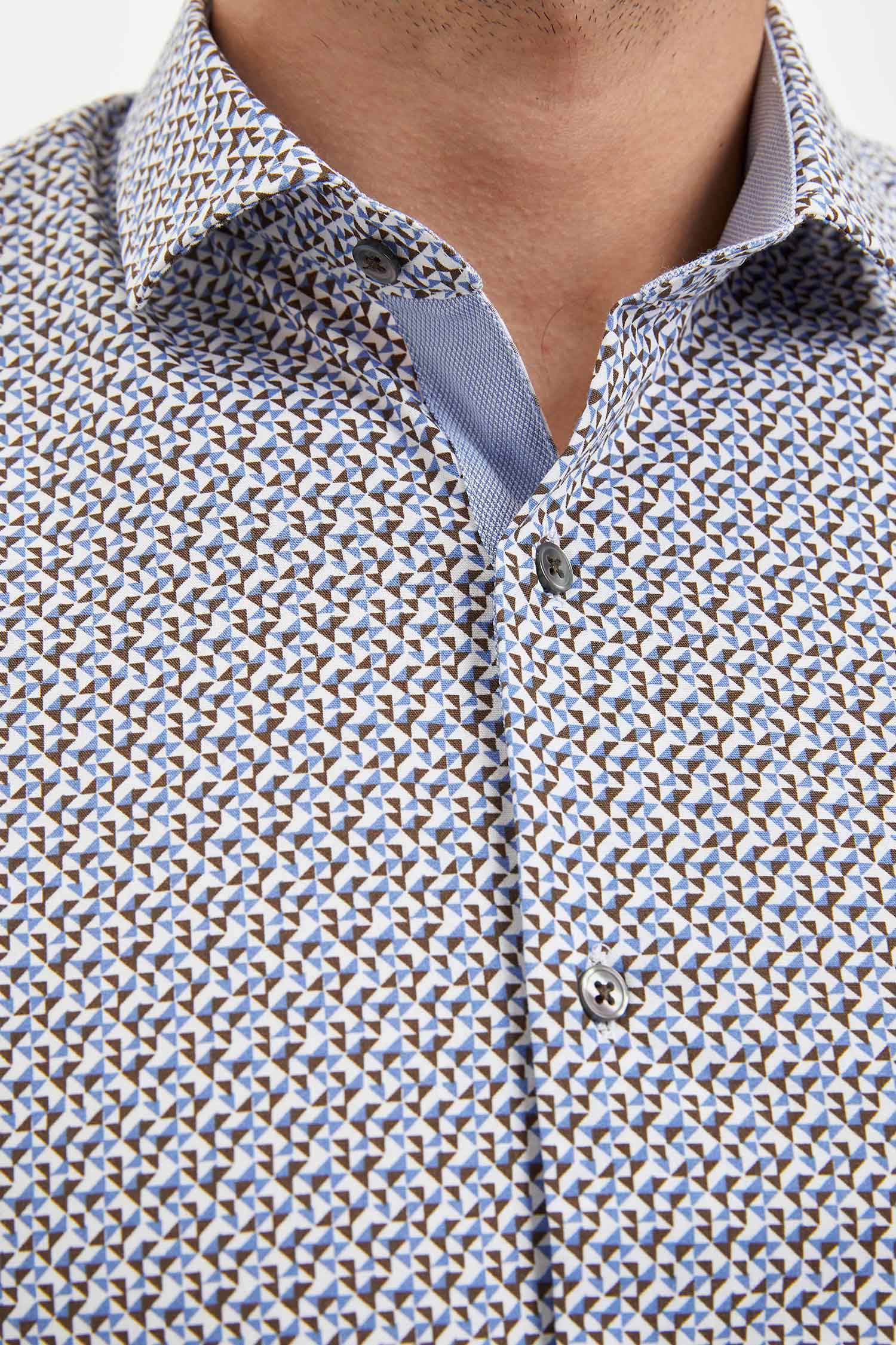 Slim Fit Desenli Klasik Uzun Kollu Gömlek