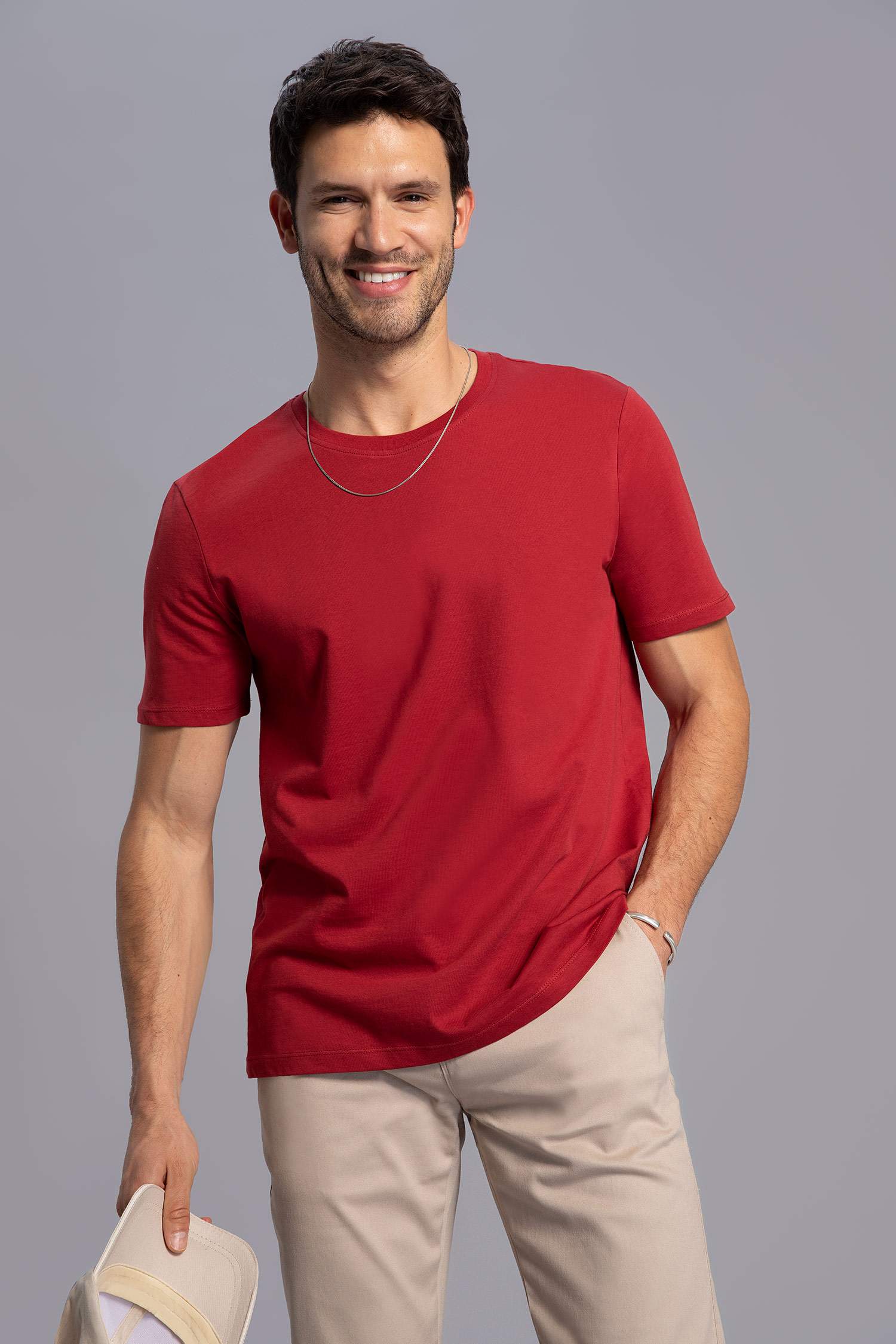 Regular Fit Basic Bisiklet Yaka Basic Tişört