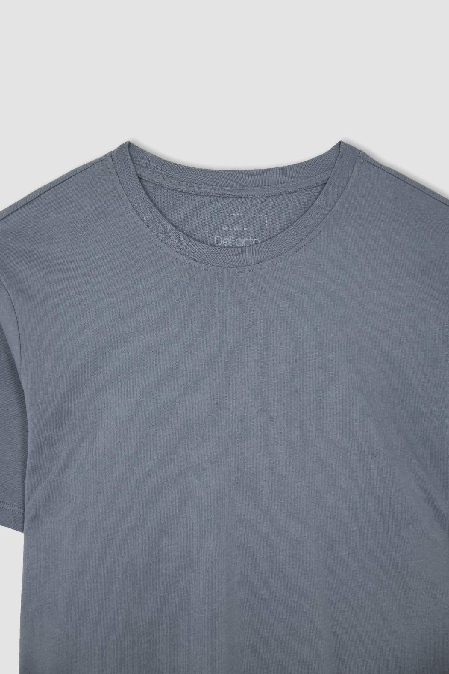 Regular Fit Basic Bisiklet Yaka Basic Tişört