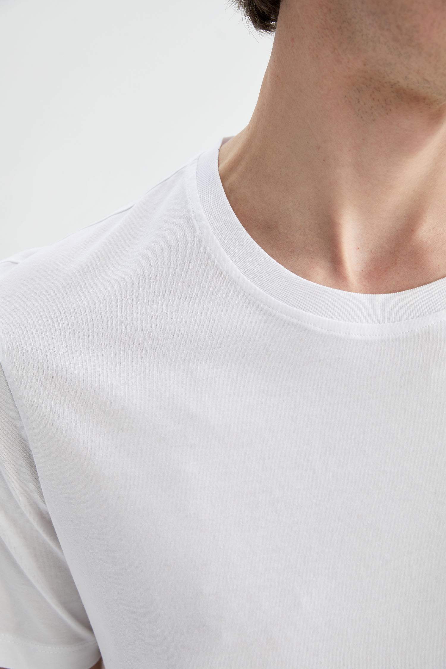 Regular Fit Basic Bisiklet Yaka Basic Tişört