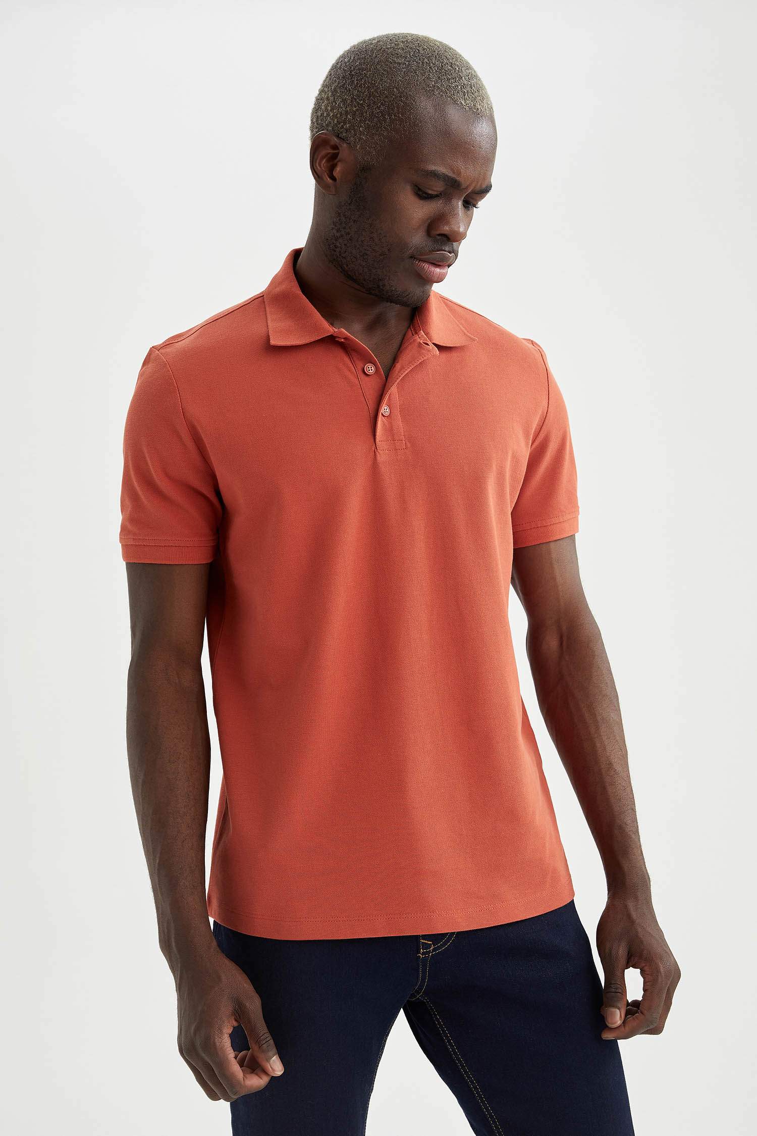 Regular Fit Polo Yaka Basic Kısa Kollu Tişört