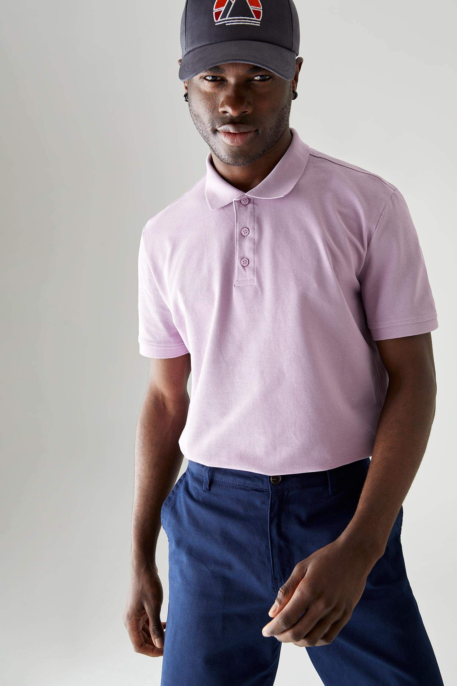 Regular Fit Polo Yaka Basic Kısa Kollu Pamuklu Penye Tişört