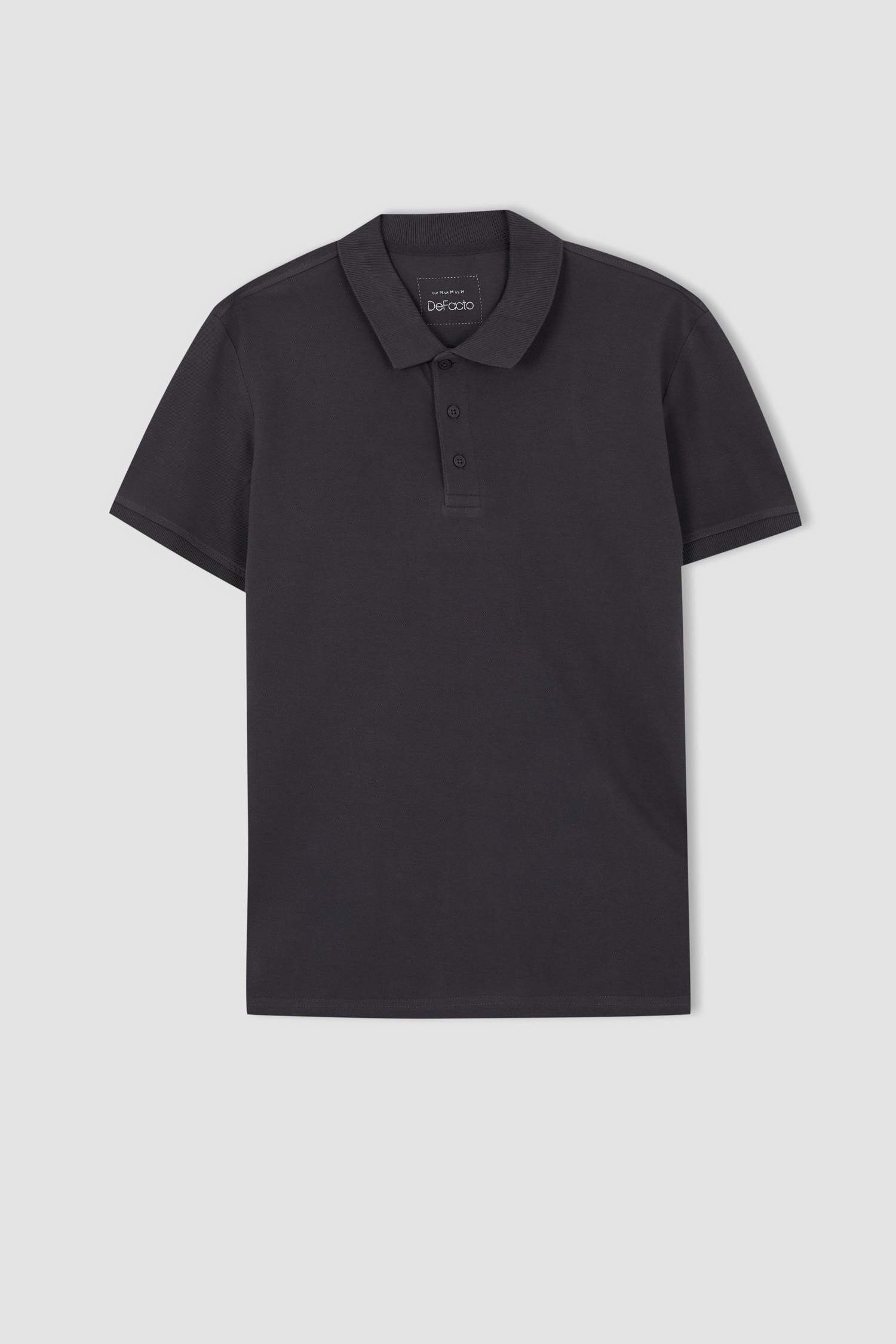 Regular Fit Polo Yaka Basic Kısa Kollu Pamuklu Penye Tişört