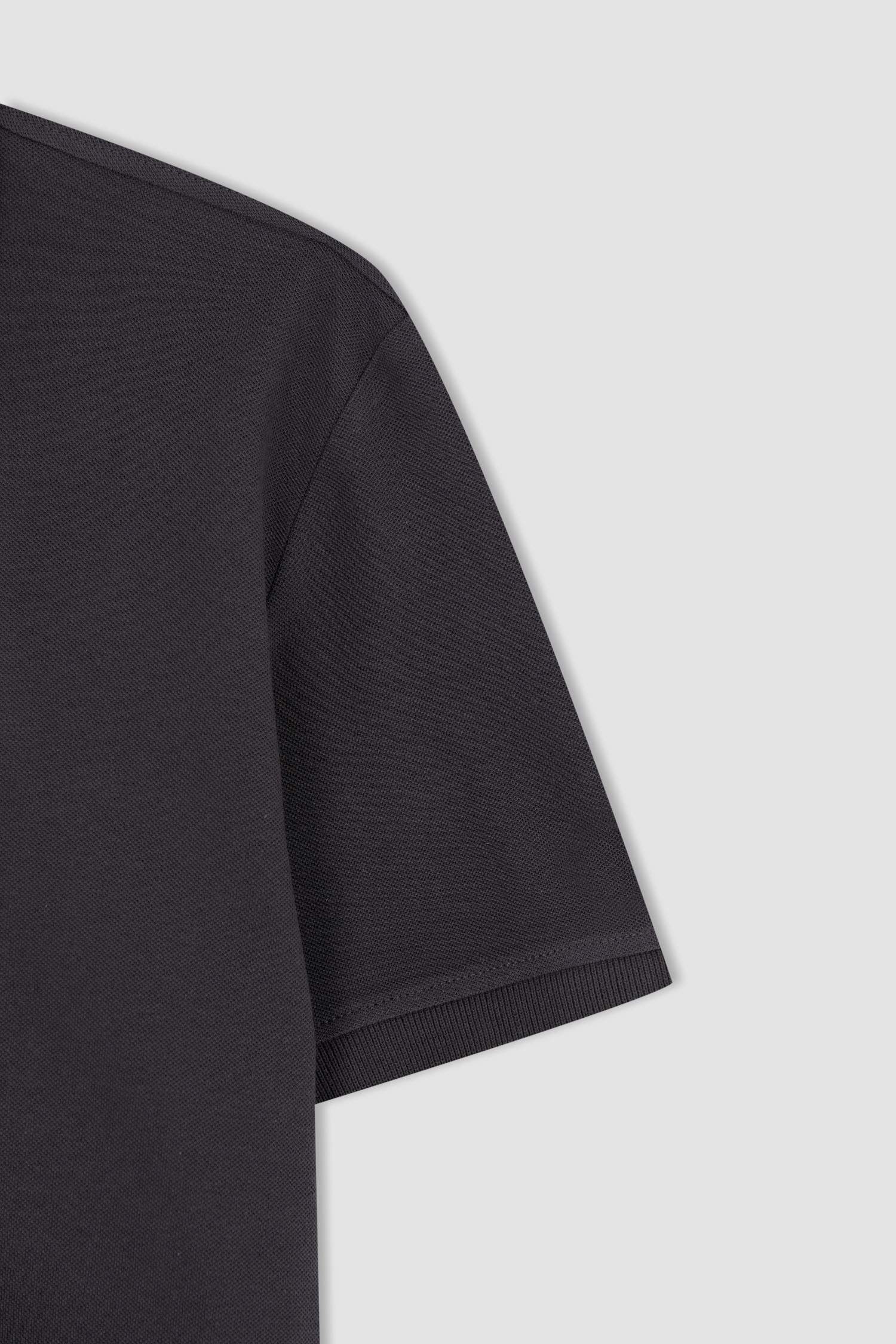 Regular Fit Polo Yaka Basic Kısa Kollu Pamuklu Penye Tişört