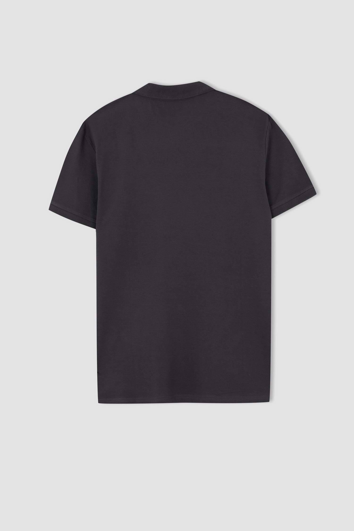 Regular Fit Polo Yaka Basic Kısa Kollu Pamuklu Penye Tişört