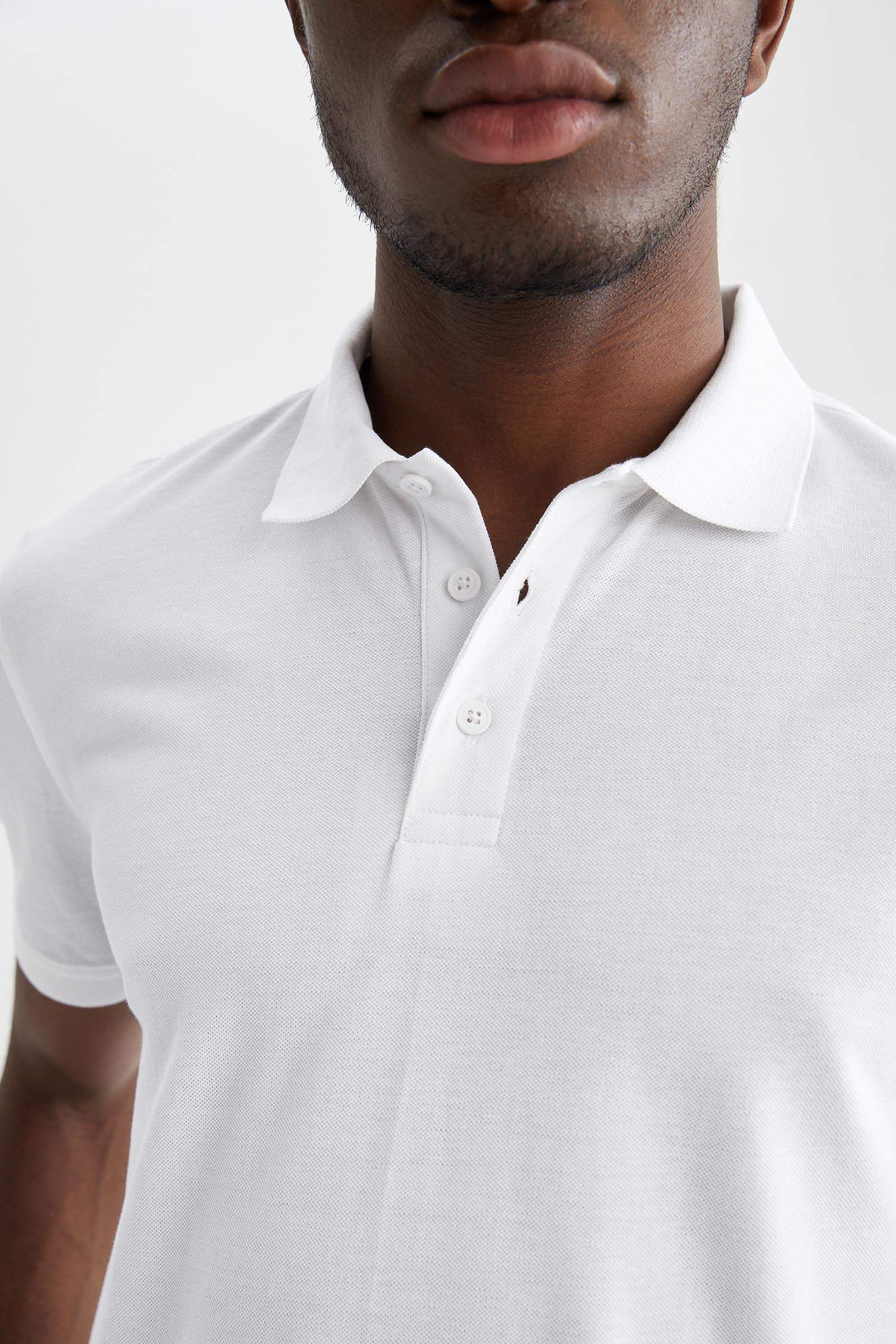 Regular Fit Polo Yaka Basic Kısa Kollu Pamuklu Penye Tişört