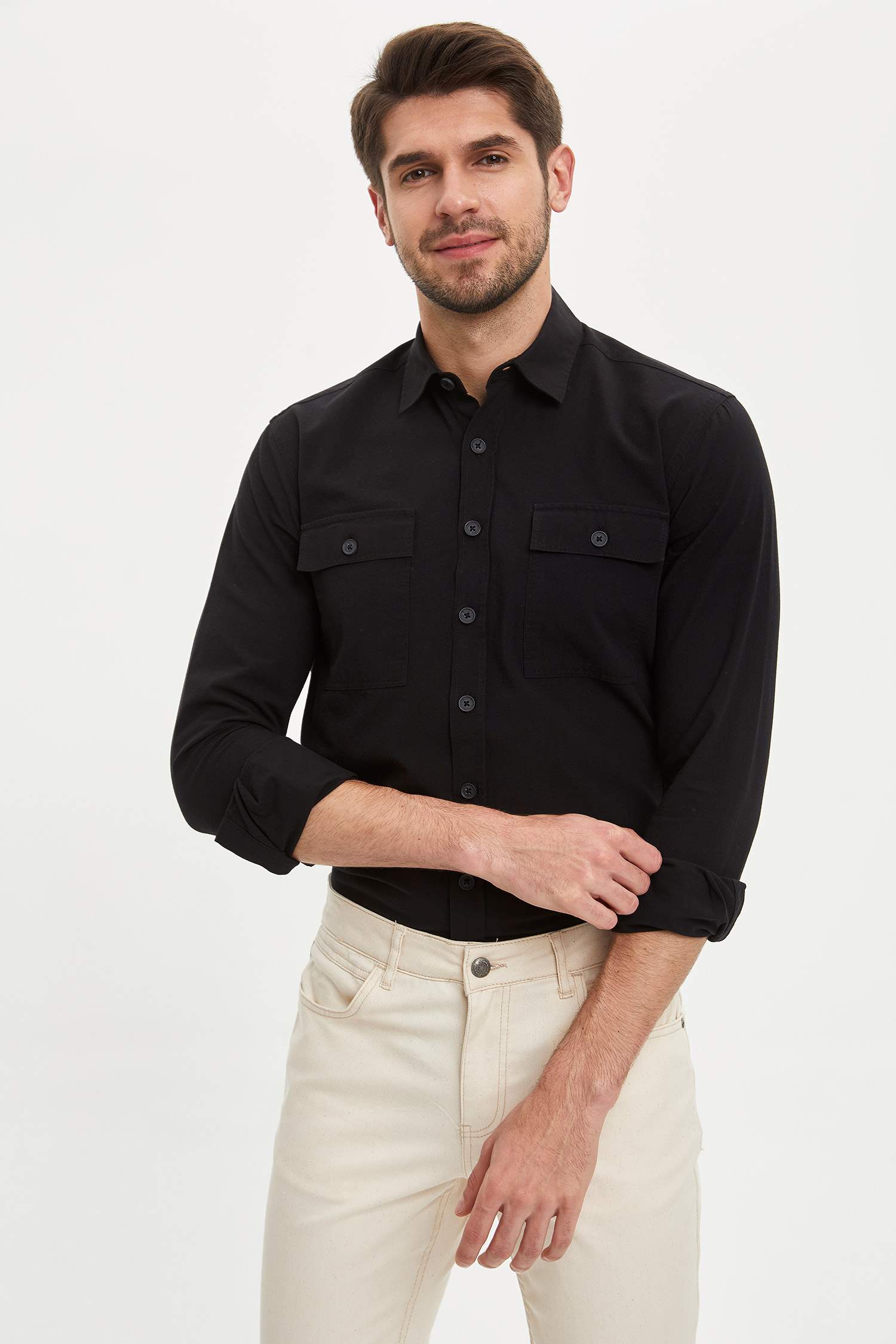 Regular Fit Çift Cepli Gömlek Ceket