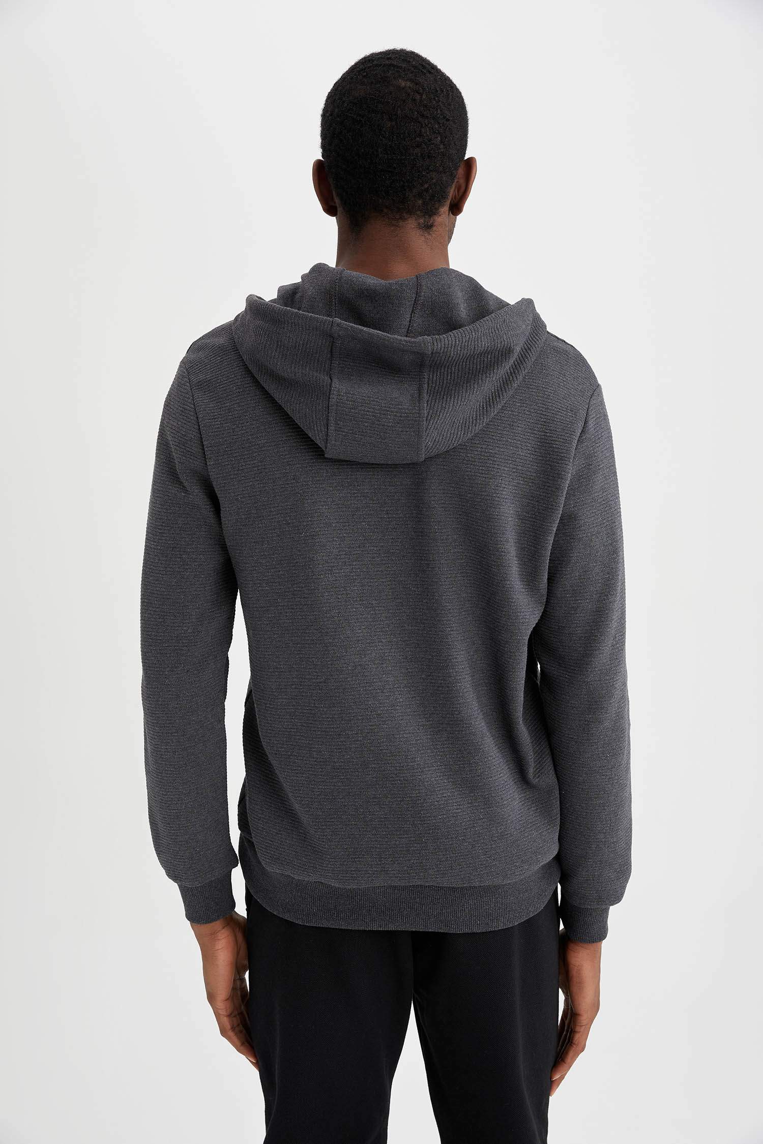 Regular Fit Kapüşonlu Fermuarlı Sweatshirt