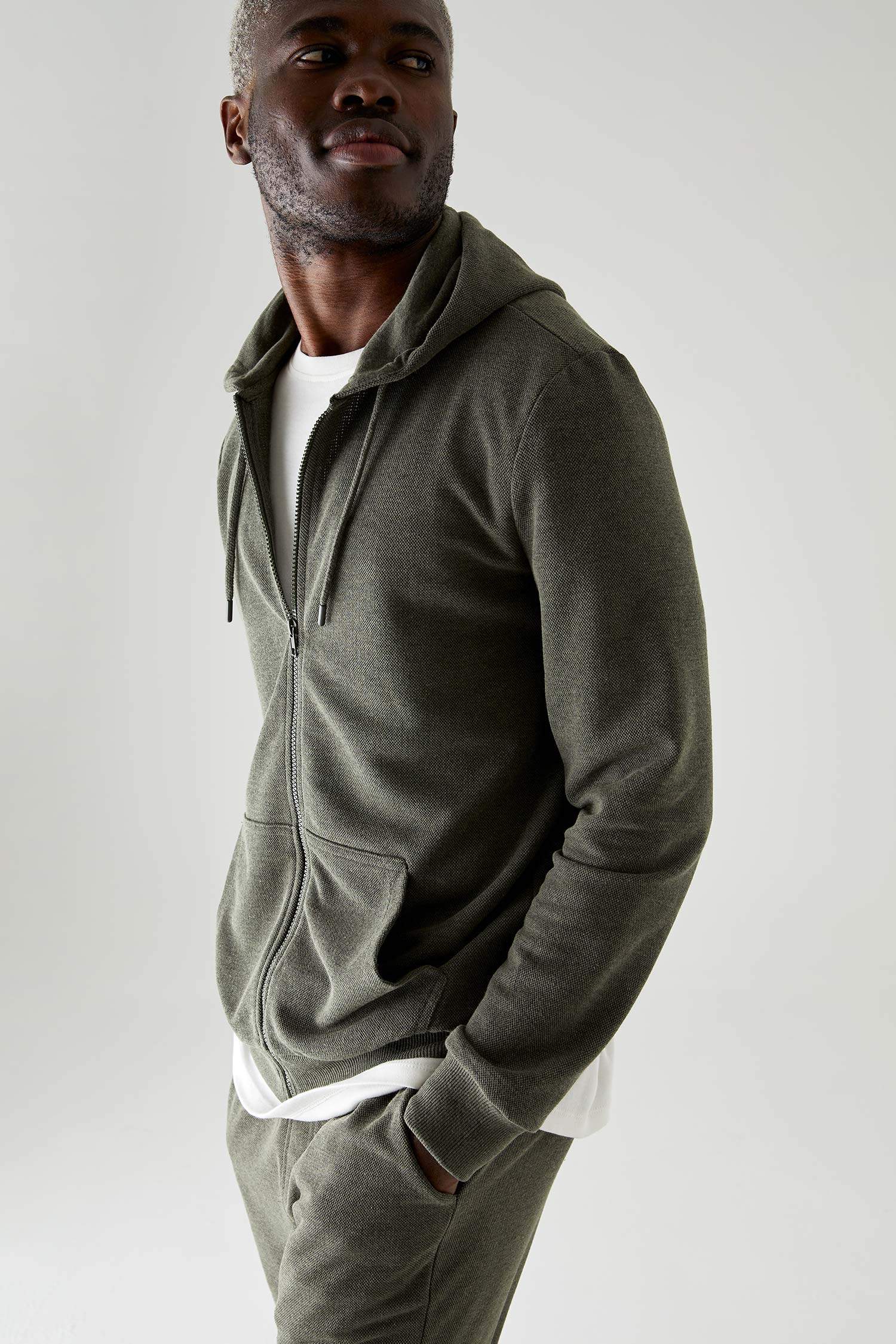 Basic Regular Fit Kapüşonlu Fermuarlı Sweatshirt