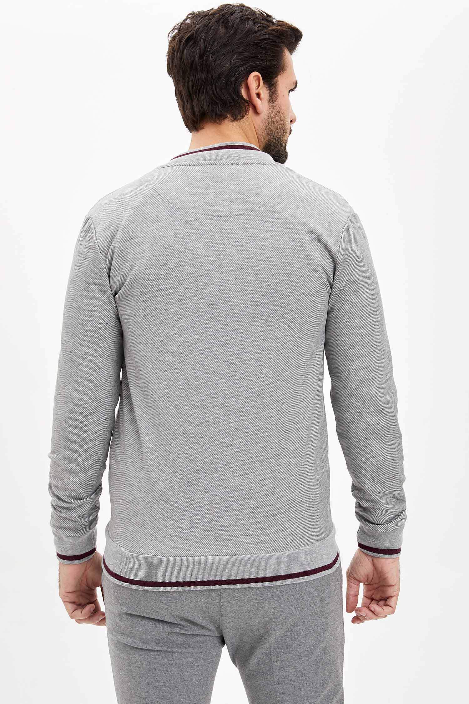 Slim Fit Kolej Yaka Fermuarlı Hırka