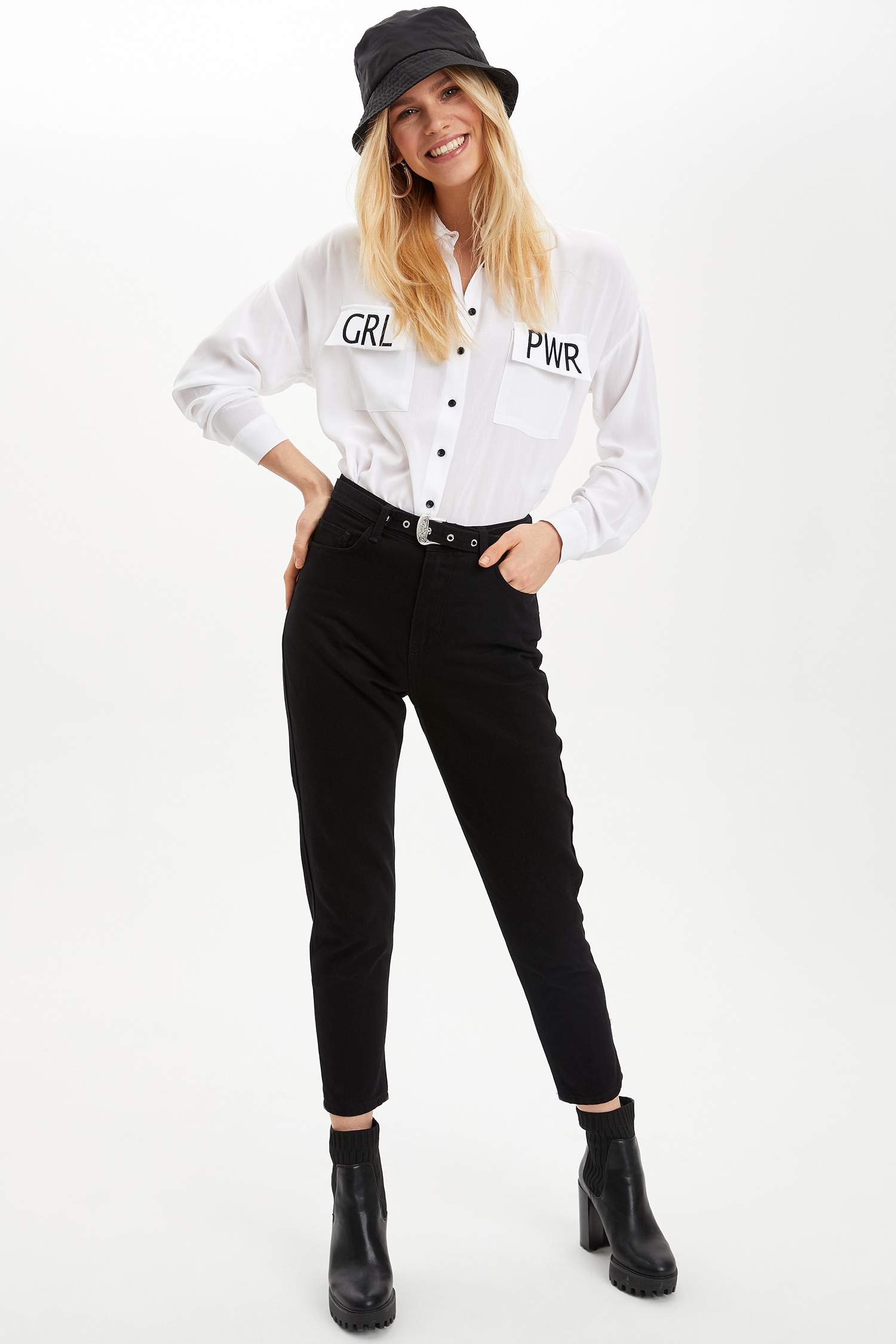 Mom Fit Gabardin Pantolon