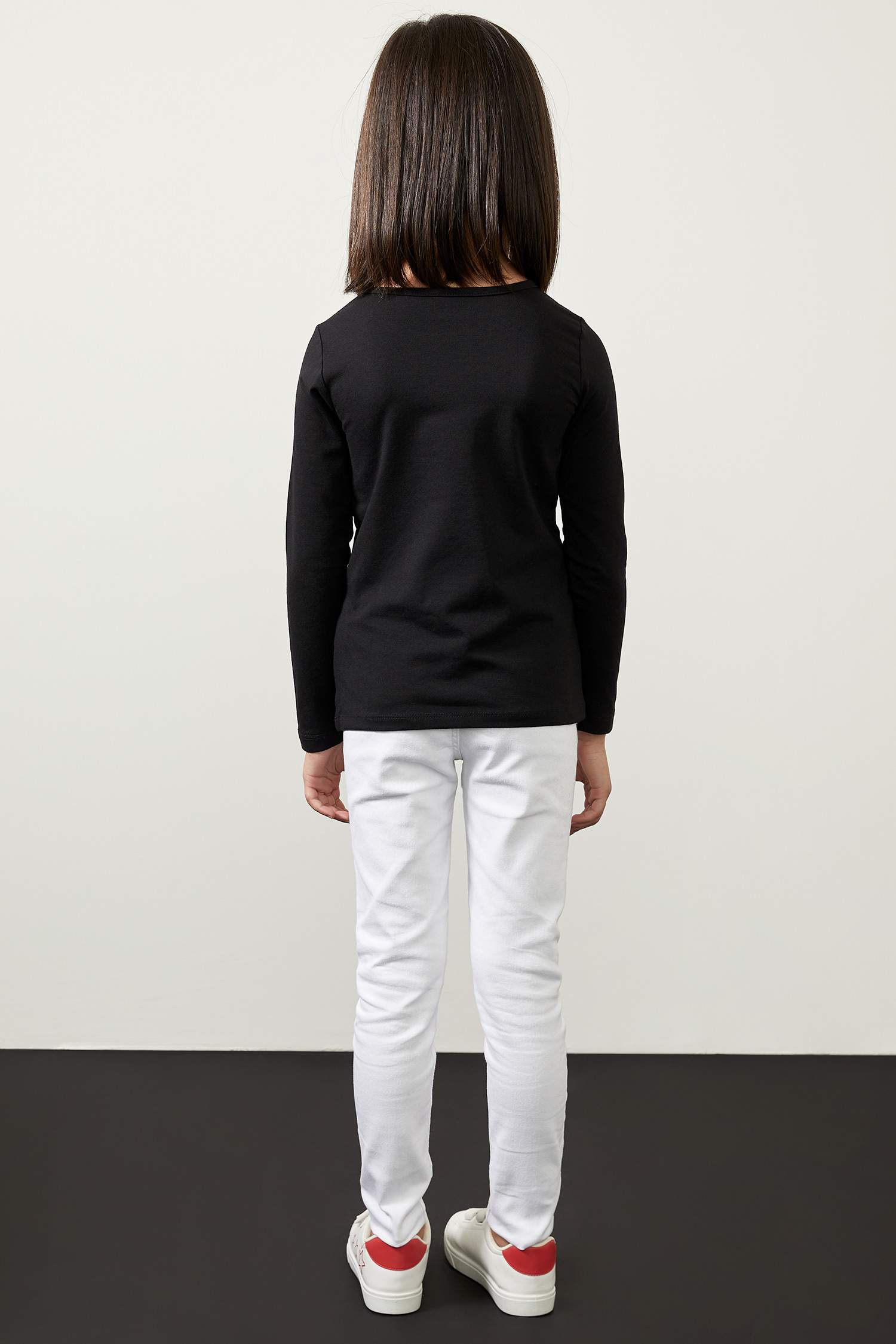 Kız Çocuk Skinny Fit Beyaz Jean Pantolon
