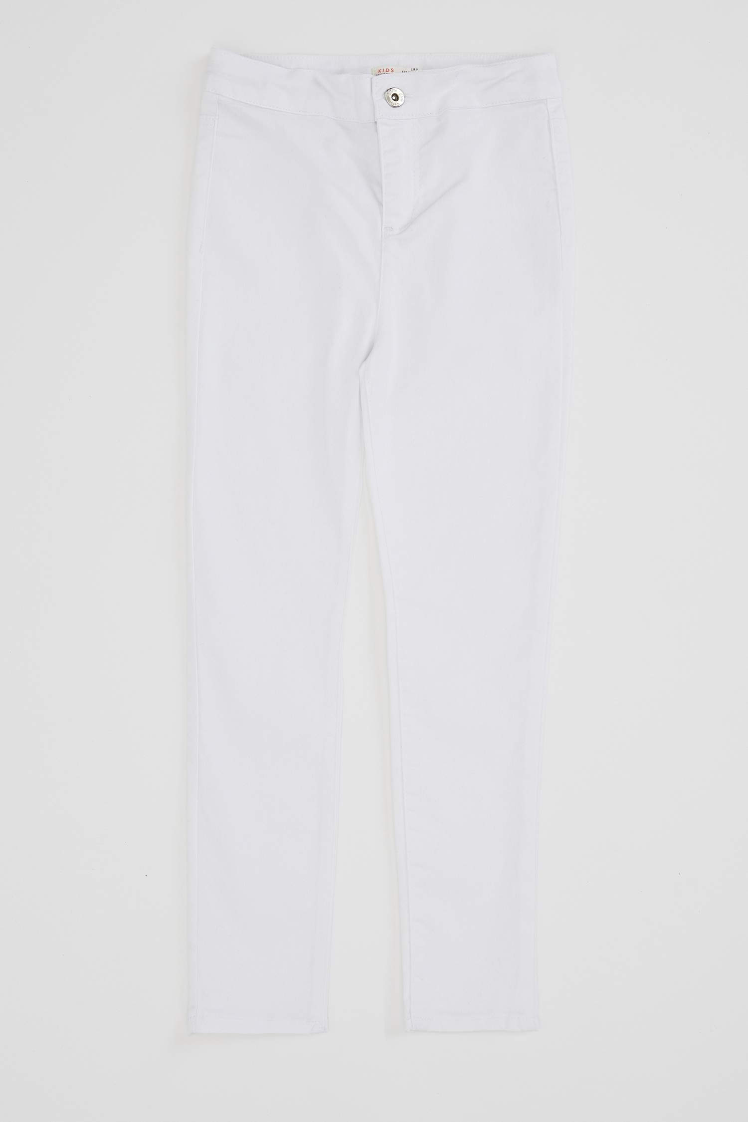 Kız Çocuk Skinny Fit Beyaz Jean Pantolon