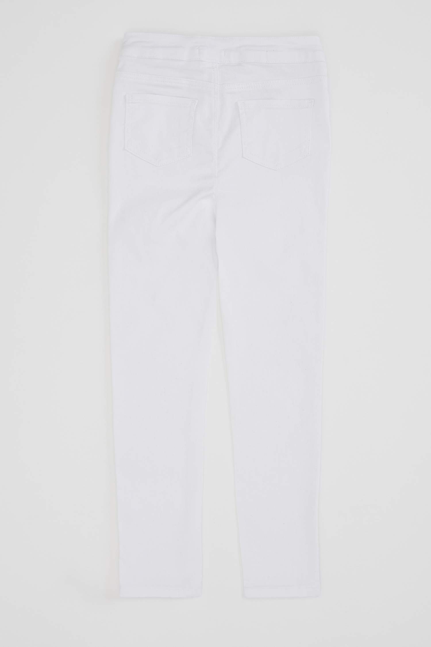 Kız Çocuk Skinny Fit Beyaz Jean Pantolon