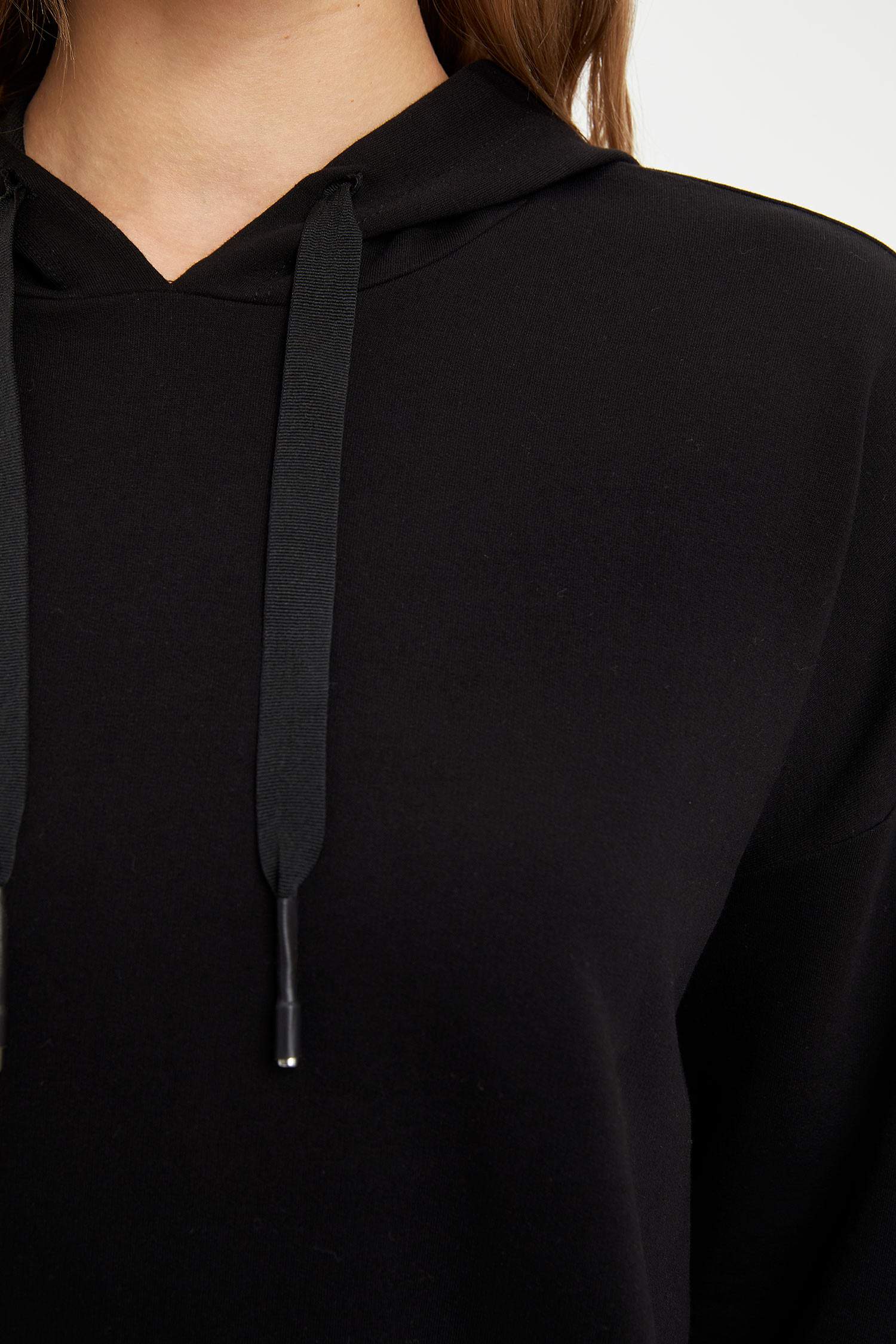 Relax Fit Kapüşonlu Kanguru Cepli Sweat Tunik