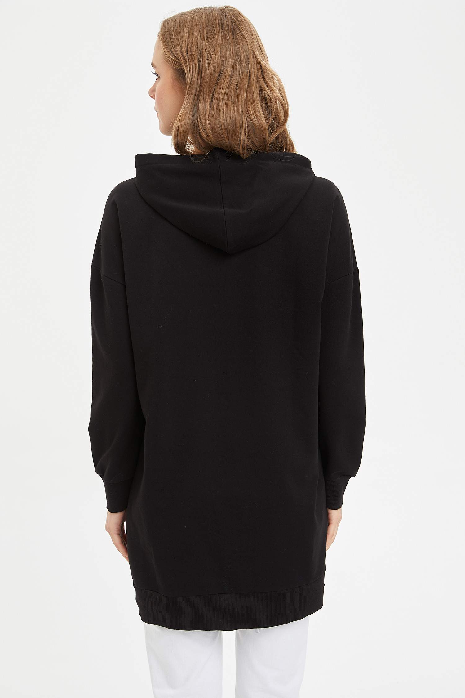 Relax Fit Kapüşonlu Kanguru Cepli Sweat Tunik