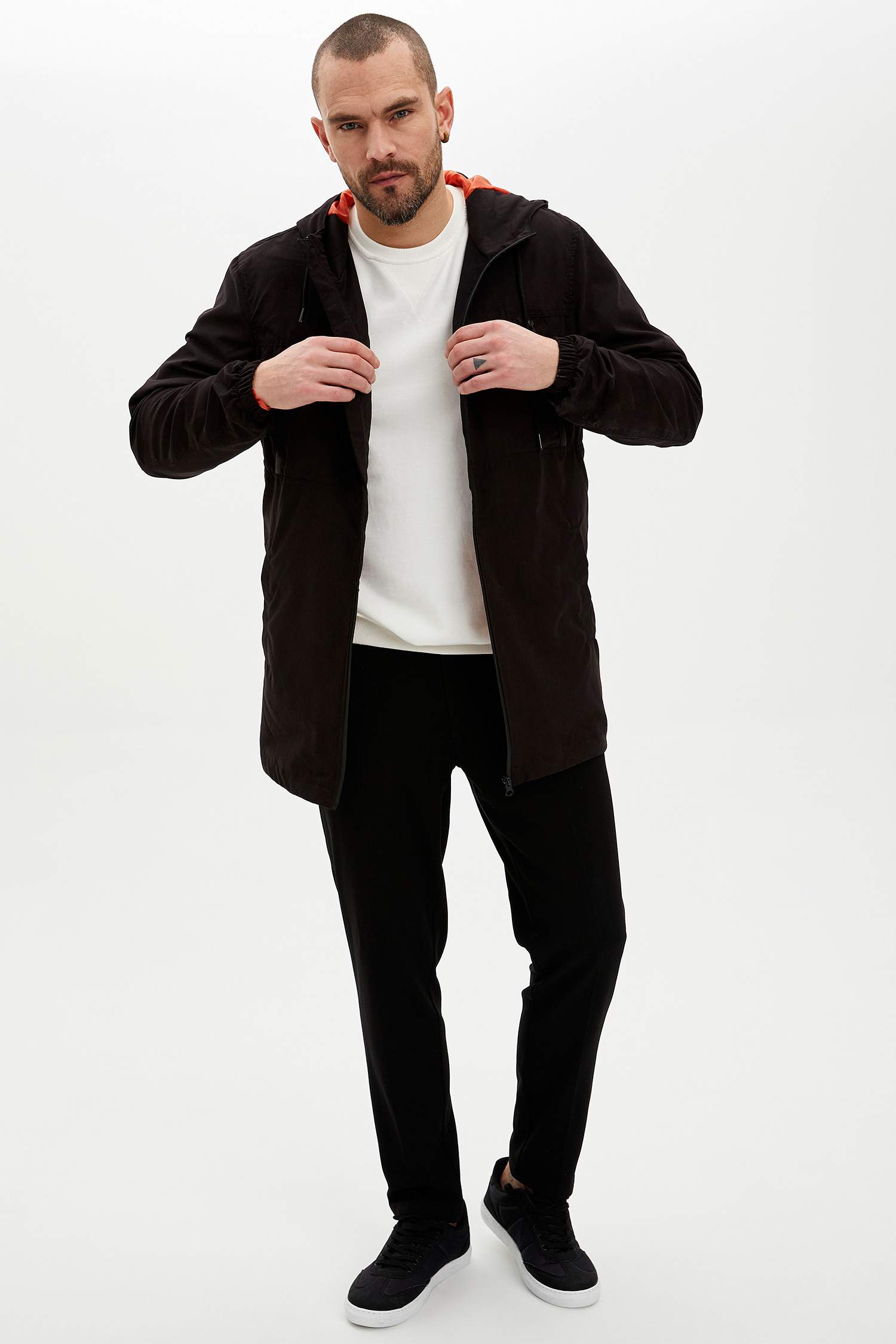 Kapüşonlu Slim Fit Mevsimlik İnce Mont