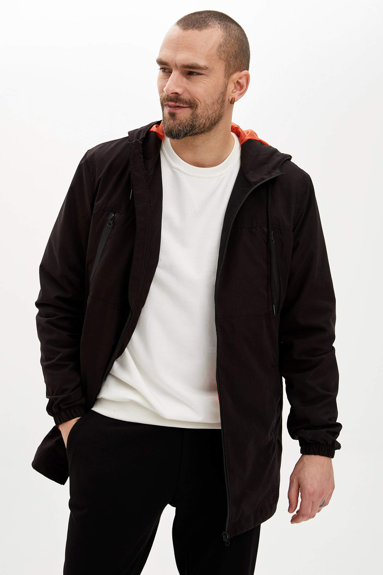 Kapüşonlu Slim Fit Mevsimlik İnce Mont